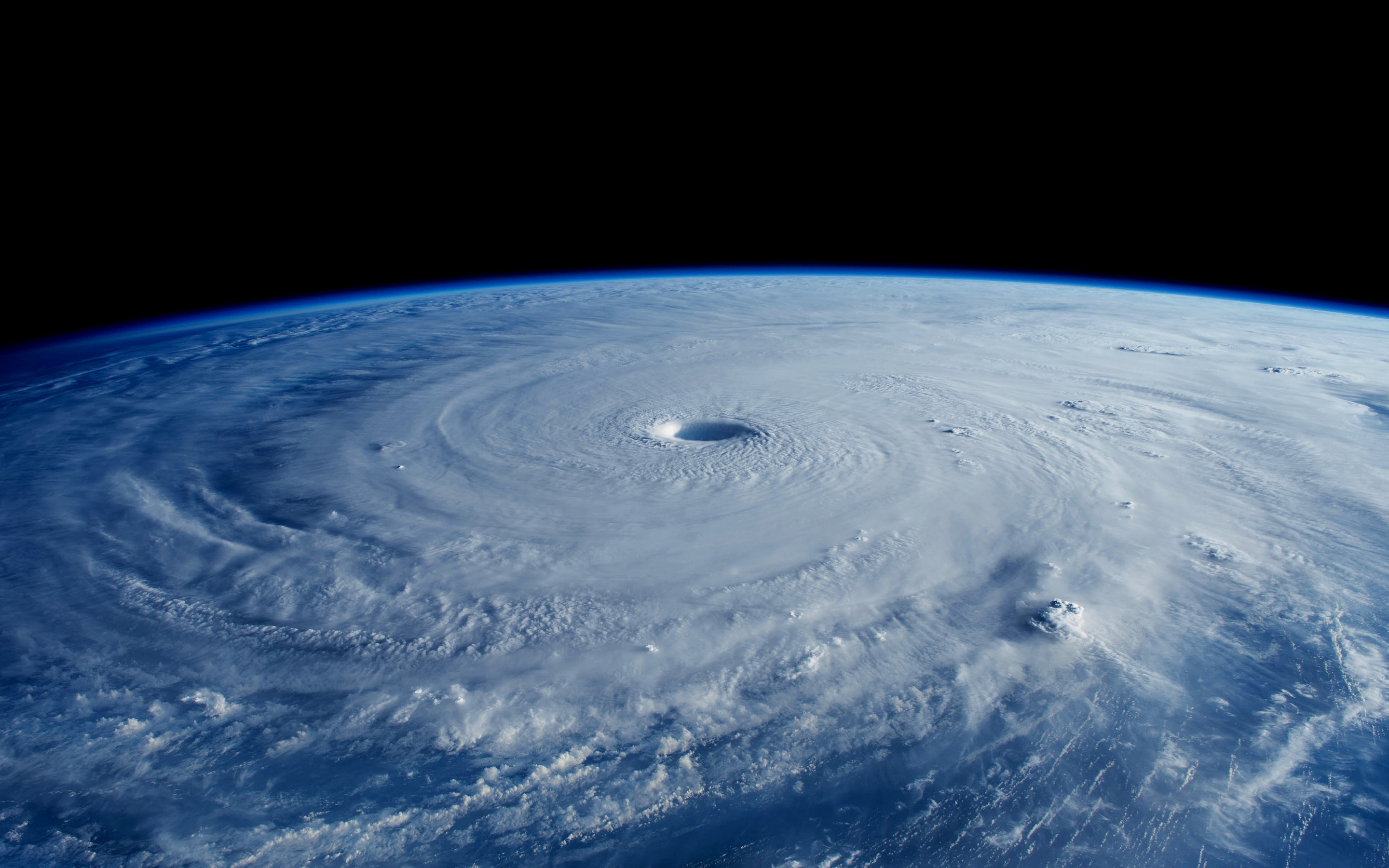 Eye of hurricane, Cyclone view, View from space, Earth storm, 2880x1800 HD Desktop