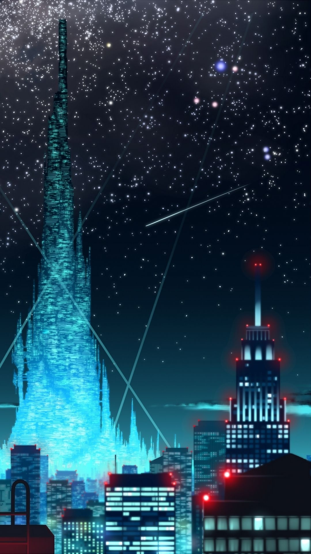 Cartoon Skyline, Anime city, Travel adventures, Vibrant colors, 1080x1920 Full HD Phone