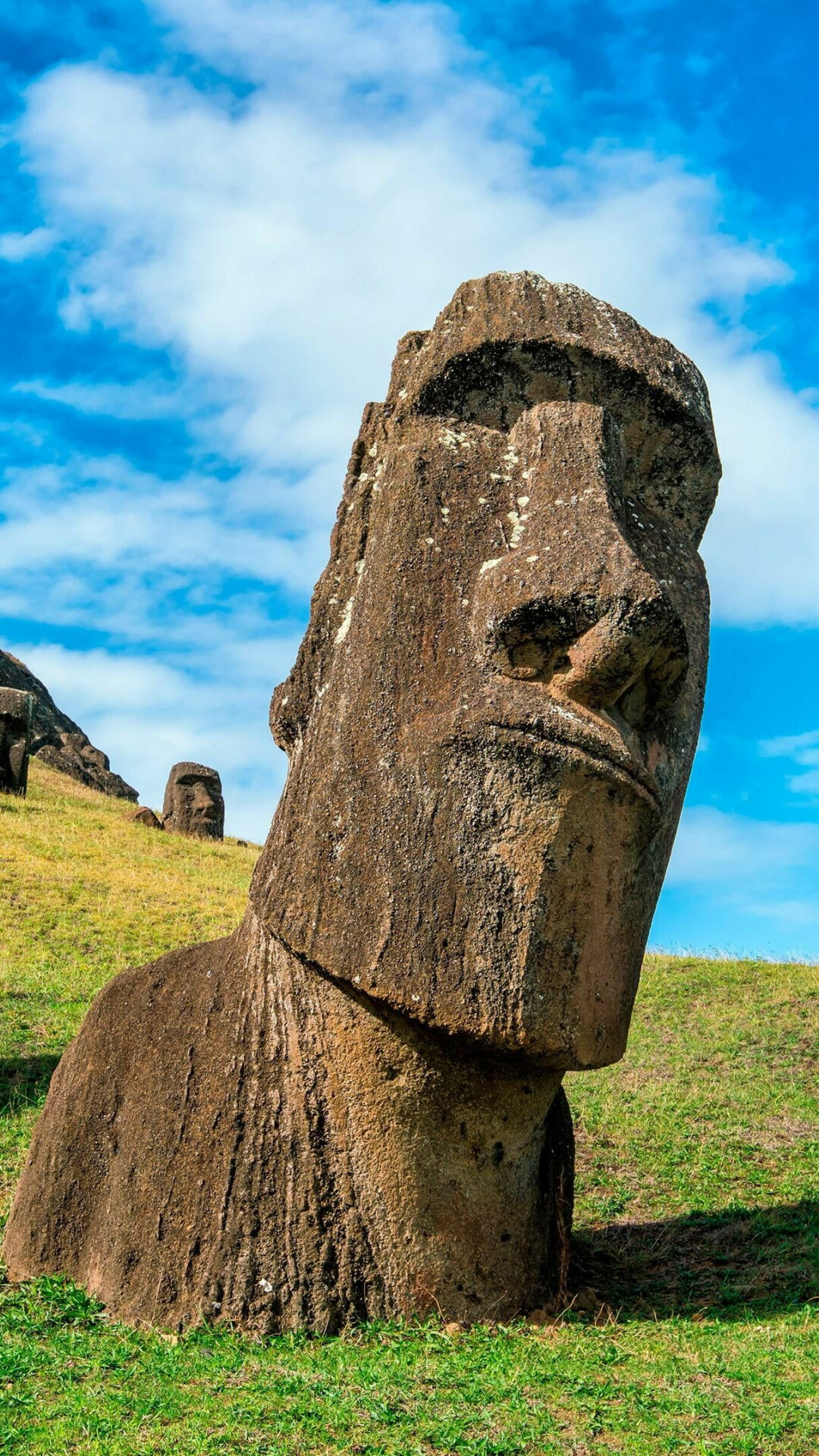 Moai: Nearly All The Statues On Easter Island Face Away From The Sea. 1080x1920 Full HD Wallpaper.
