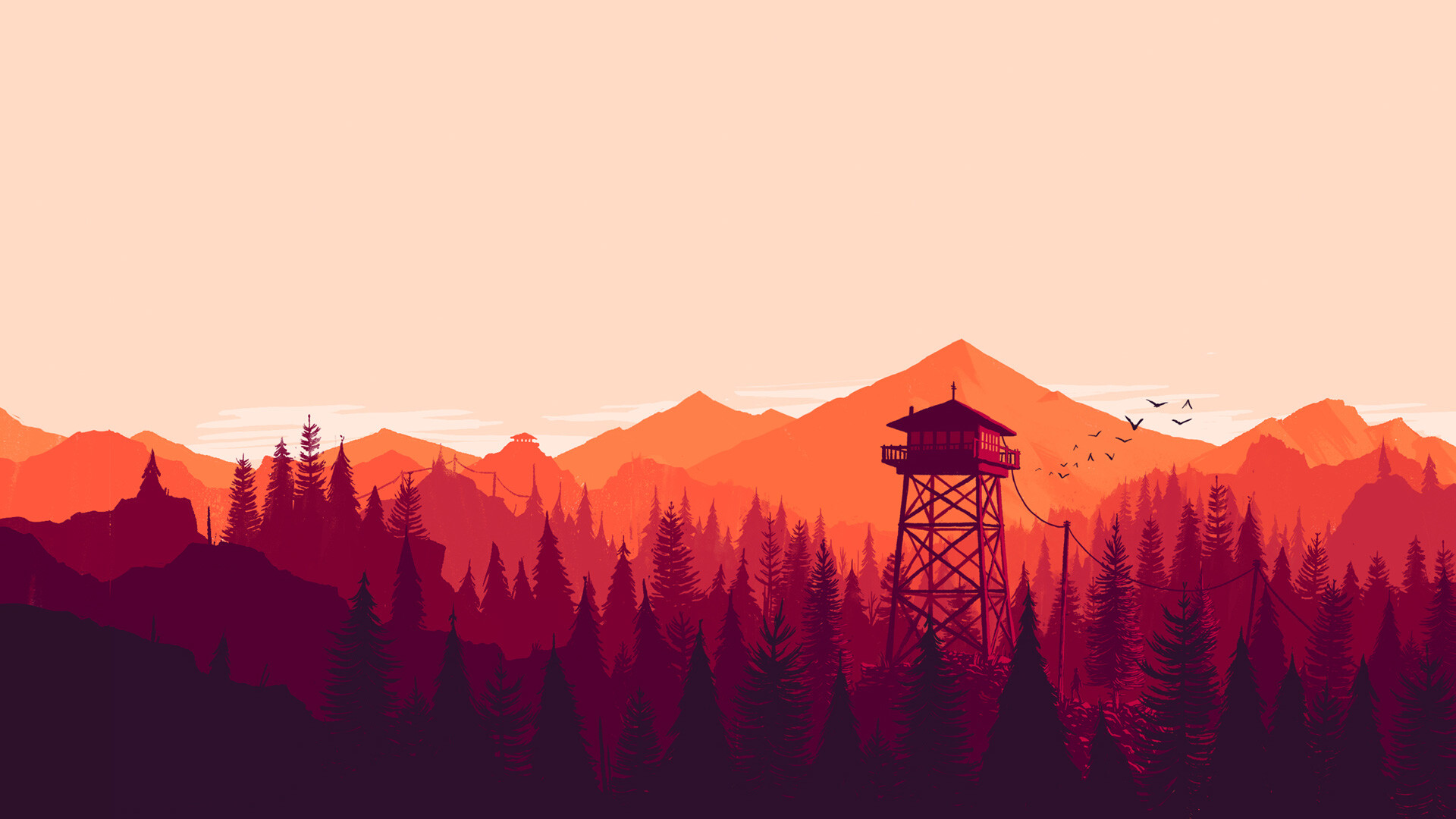 Firewatch: A narrative-driven mystery, The almost-real world of Shoshone National Forest. 1920x1080 Full HD Background.
