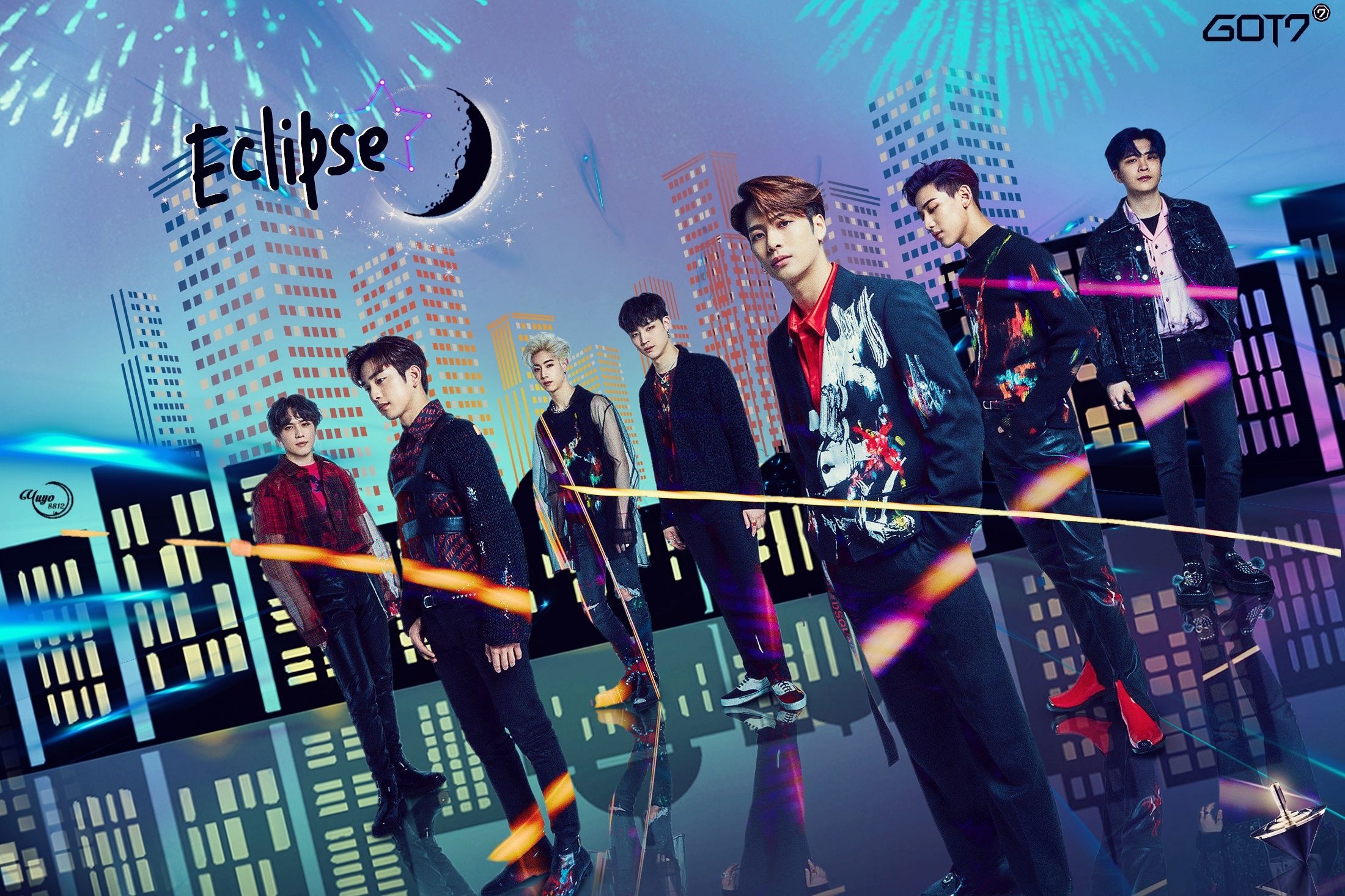 GOT7: The song “Eclipse”, The ninth mini album, Spinning Top: Between Security and Insecurity, Jinyoung, Yugyeom. 2200x1470 HD Background.
