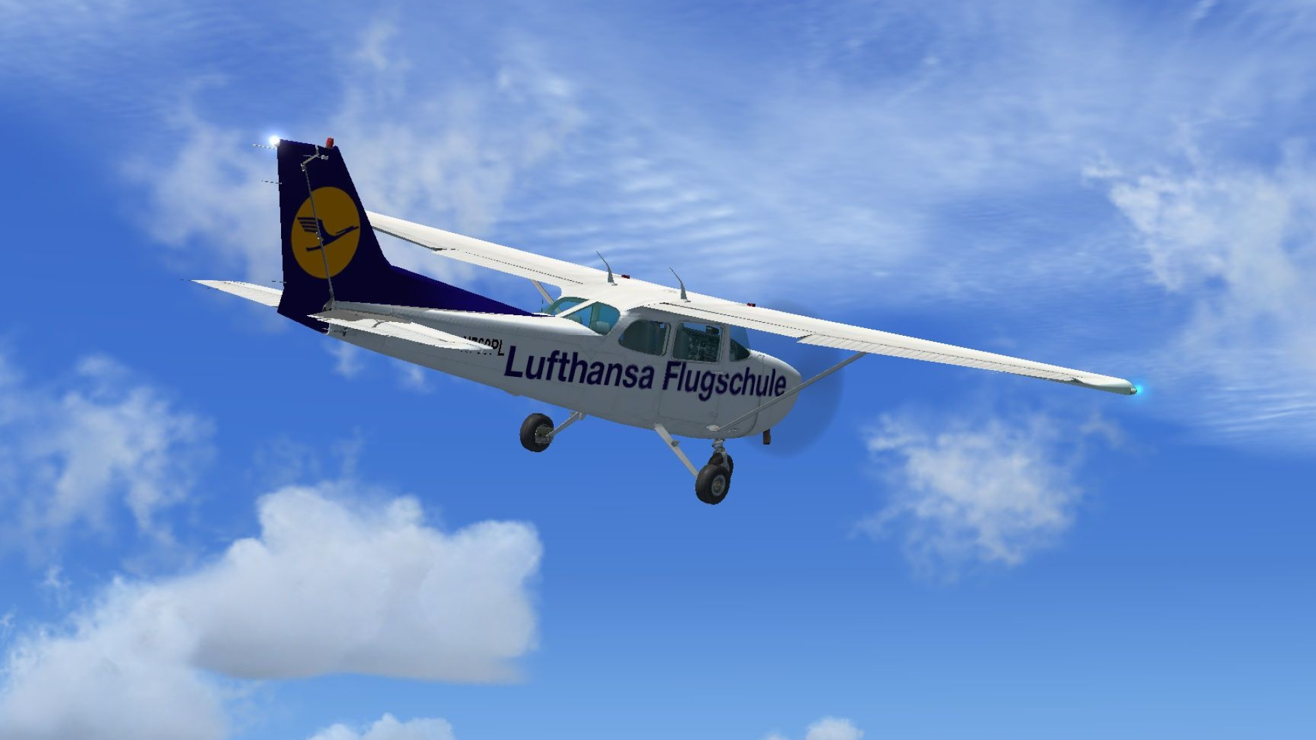 Lufthansa Flightschool, Cessna 172, FSX, 1920x1080 Full HD Desktop