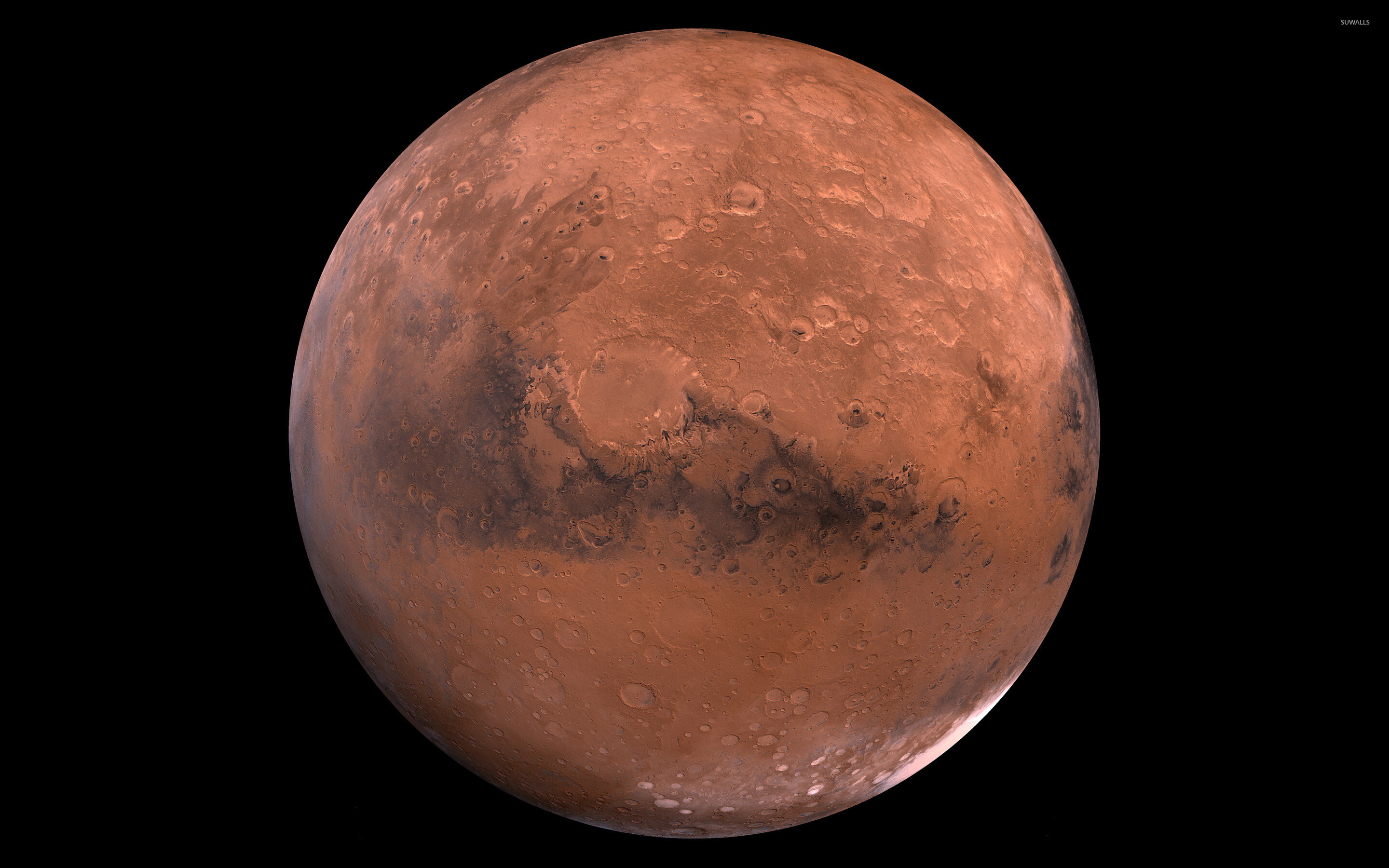 Mars: The planet has two small and irregularly shaped moons, Phobos and Deimos. 2880x1800 HD Background.