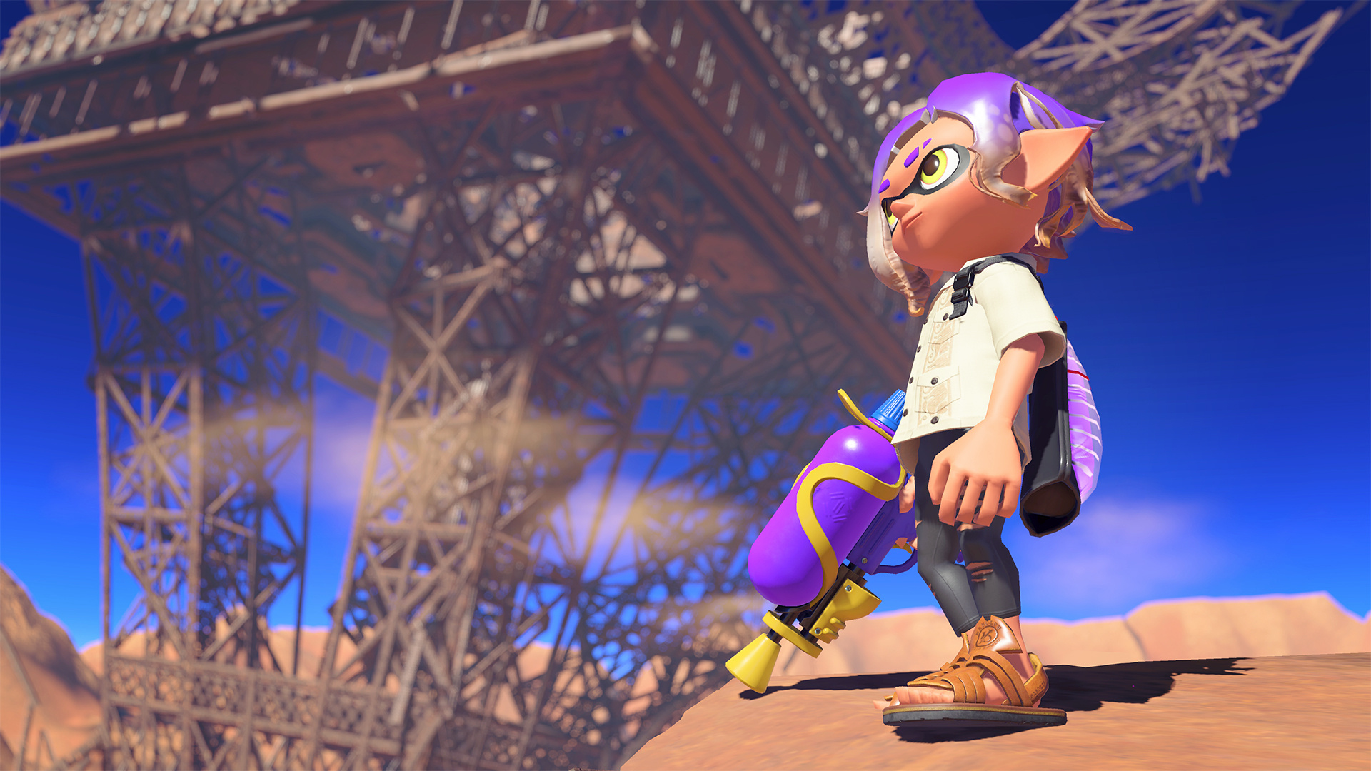 Splatoon 3: Players taking on the role of Inklings or Octolings, The third entry in the series. 1920x1080 Full HD Background.