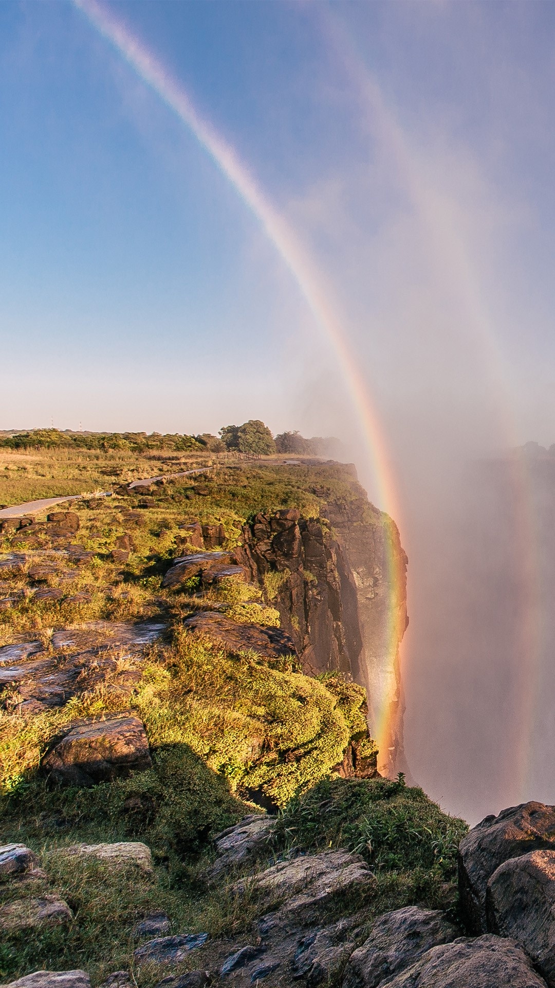 Victoria Falls Zimbabwe, Windows 10 spotlight images, Clear sky, Mesmerizing view, 1080x1920 Full HD Handy