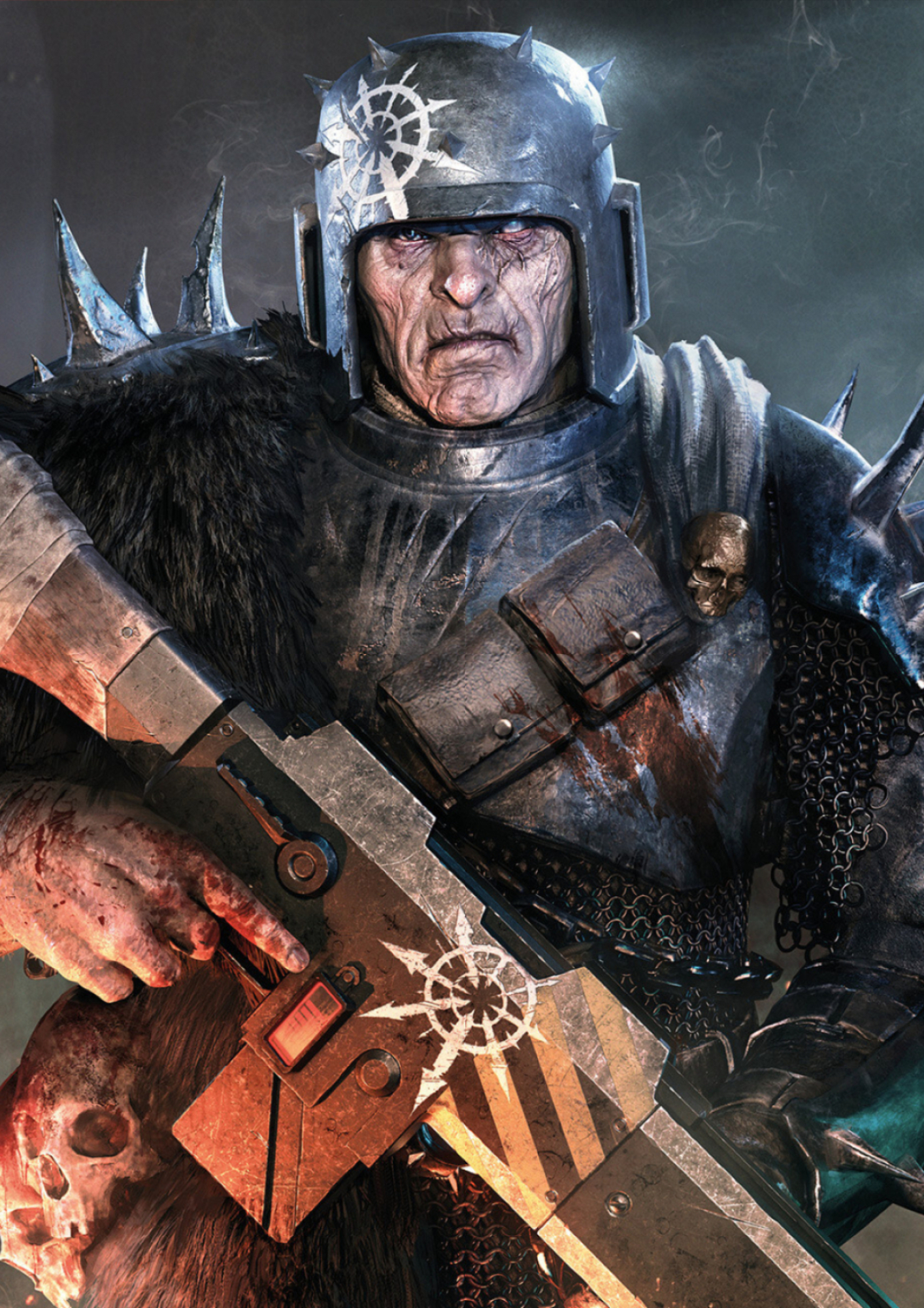 Warhammer 40 000: Darktide: The 41st Millennium, W40K action game, Star Of Chaos Symbol. 1420x2000 HD Wallpaper.