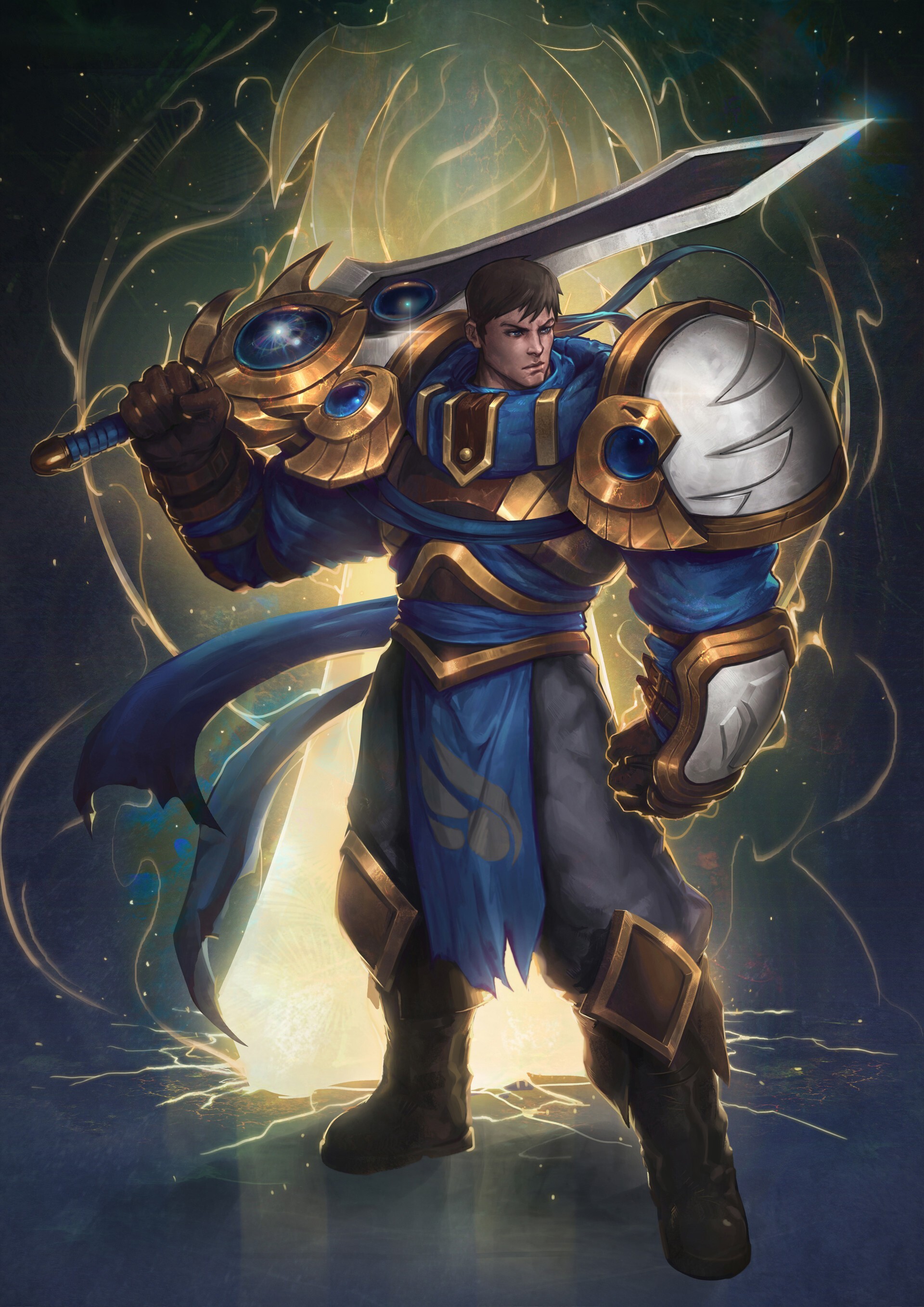 Garen: A brave soldier armed with the silver broadsword, The elder brother of Luxanna Crownguard. 1920x2720 HD Background.