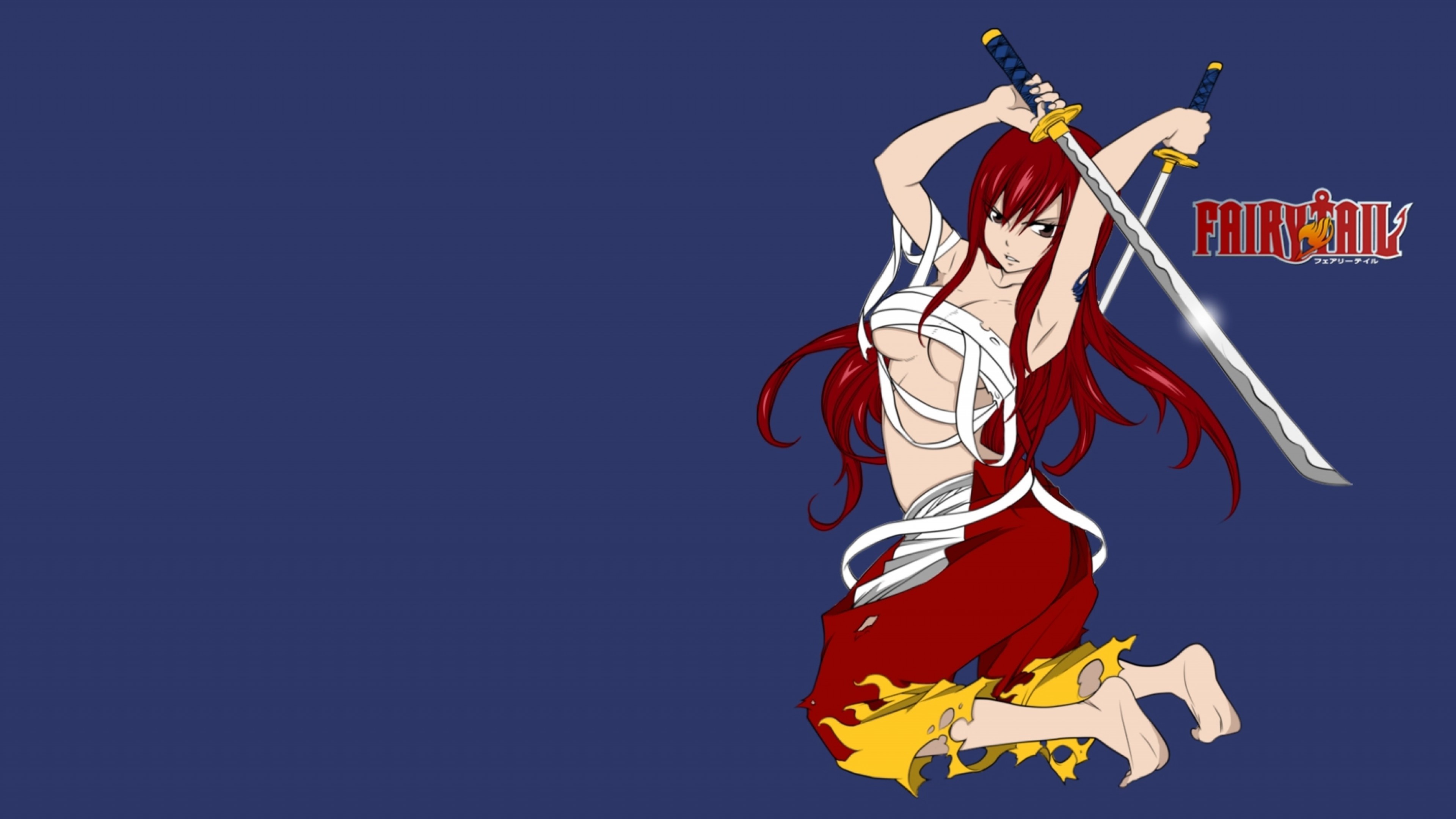 4K Erza Scarlet, WallpaperCat, Anime art, Fairy Tail, 3840x2160 4K Desktop