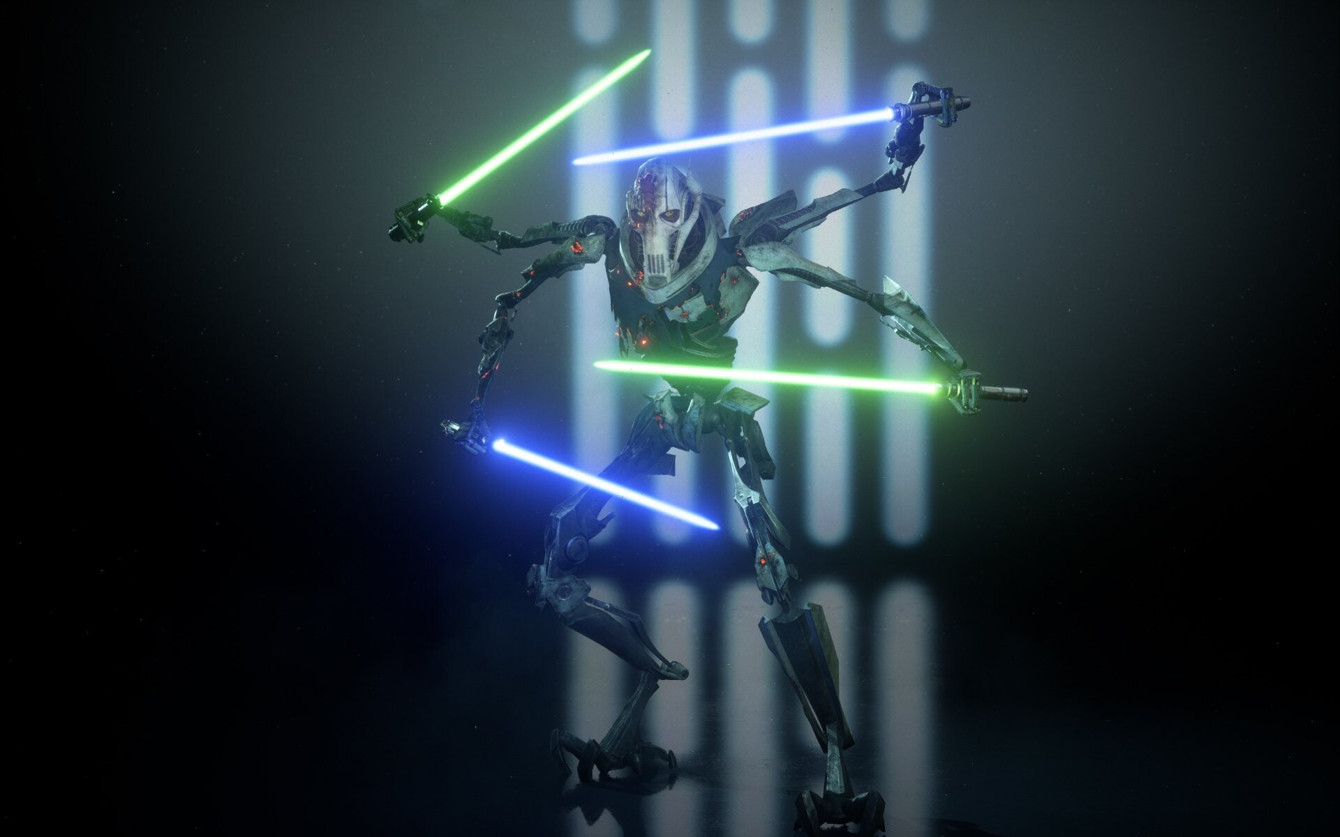 General Grievous: The arts of lightsaber combat, Intense alterations and enhancements to his cybernetic body. 1920x1200 HD Background.