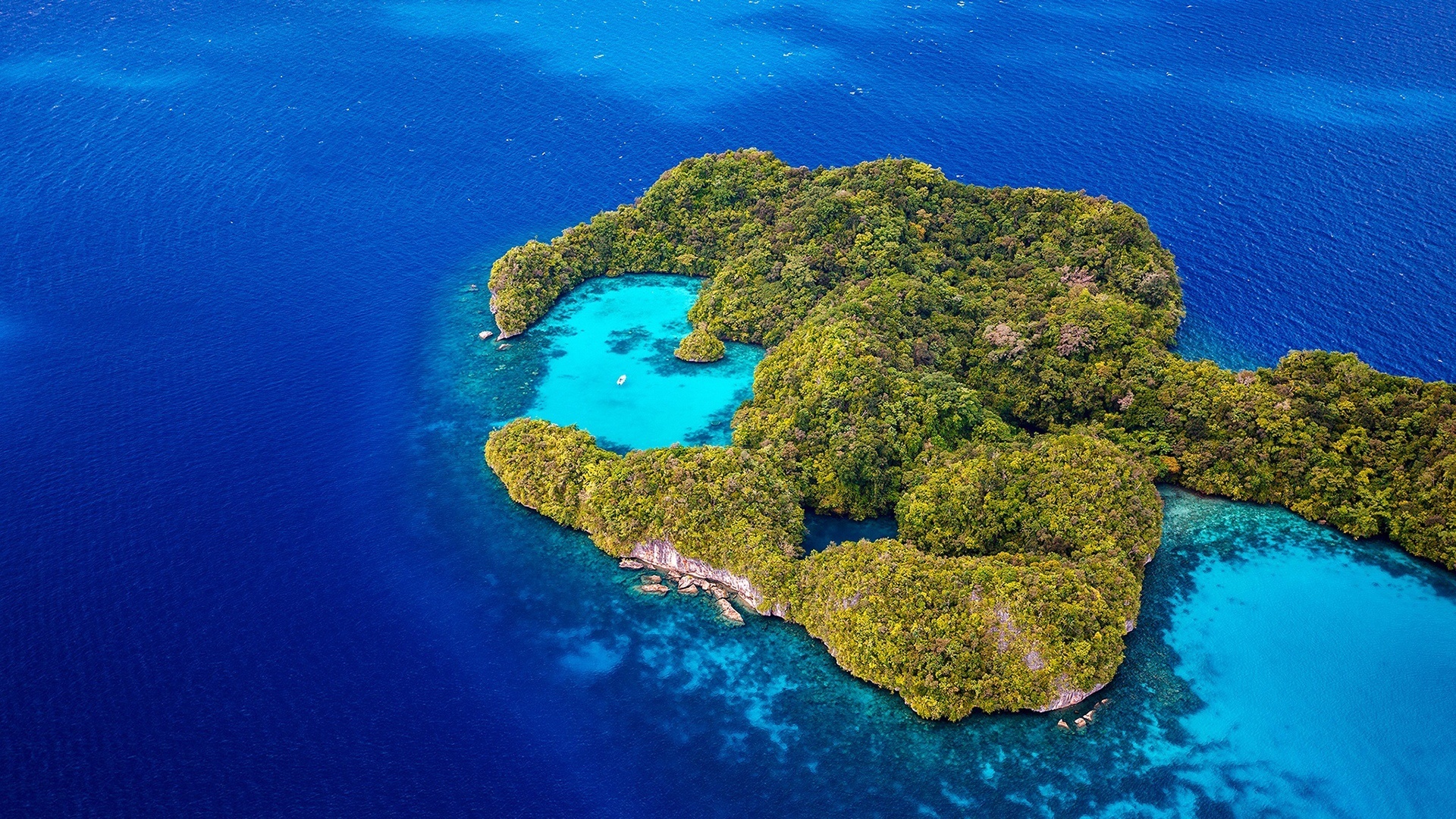 Palau islands from above, Aerial wallpaper, Nature's masterpiece, Stunning panorama, 1920x1080 Full HD Desktop