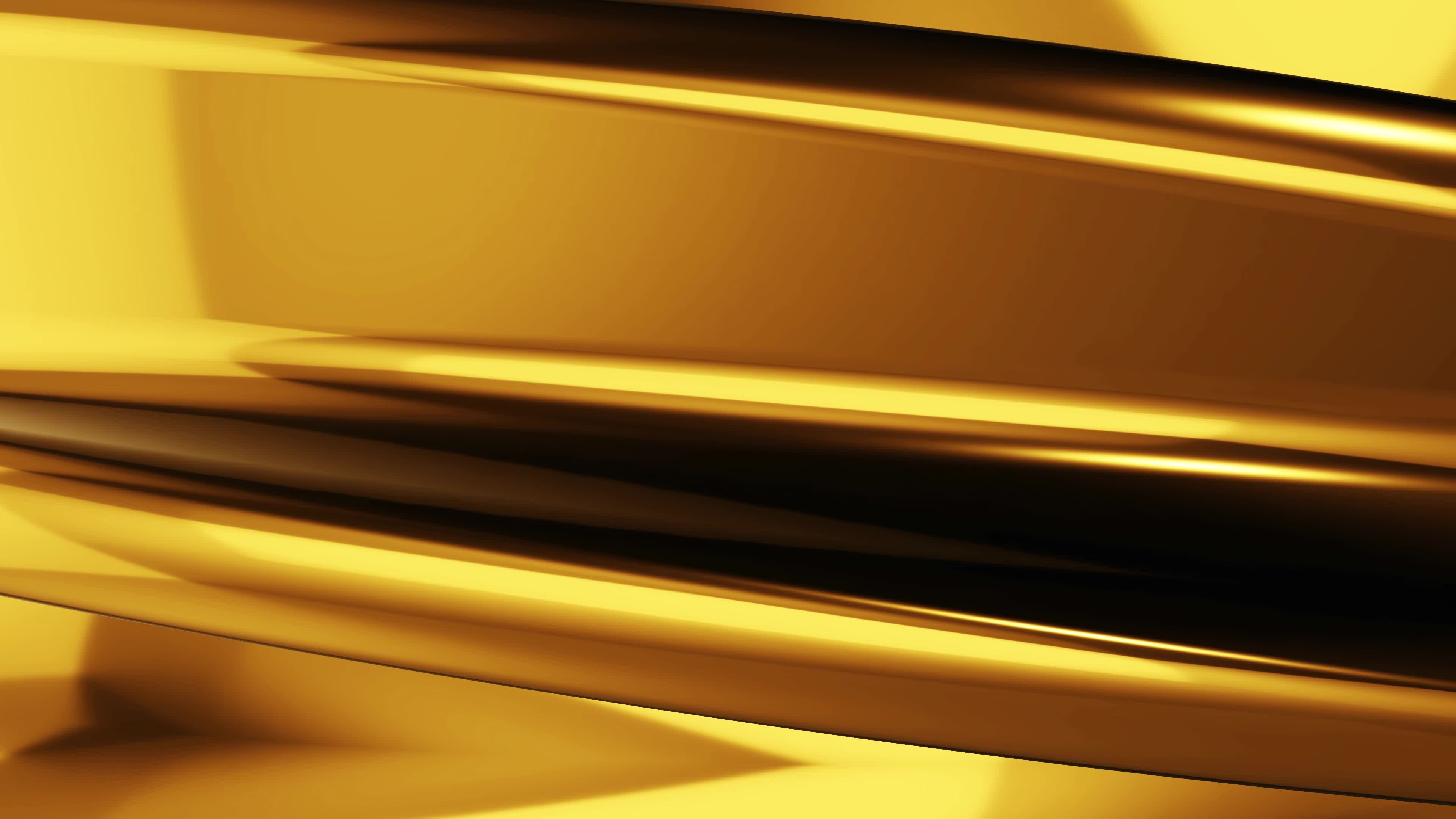 Gold: A chemical element with the symbol Au, Bright, slightly orange-yellow, ductile metal in a pure form. 3840x2160 4K Wallpaper.