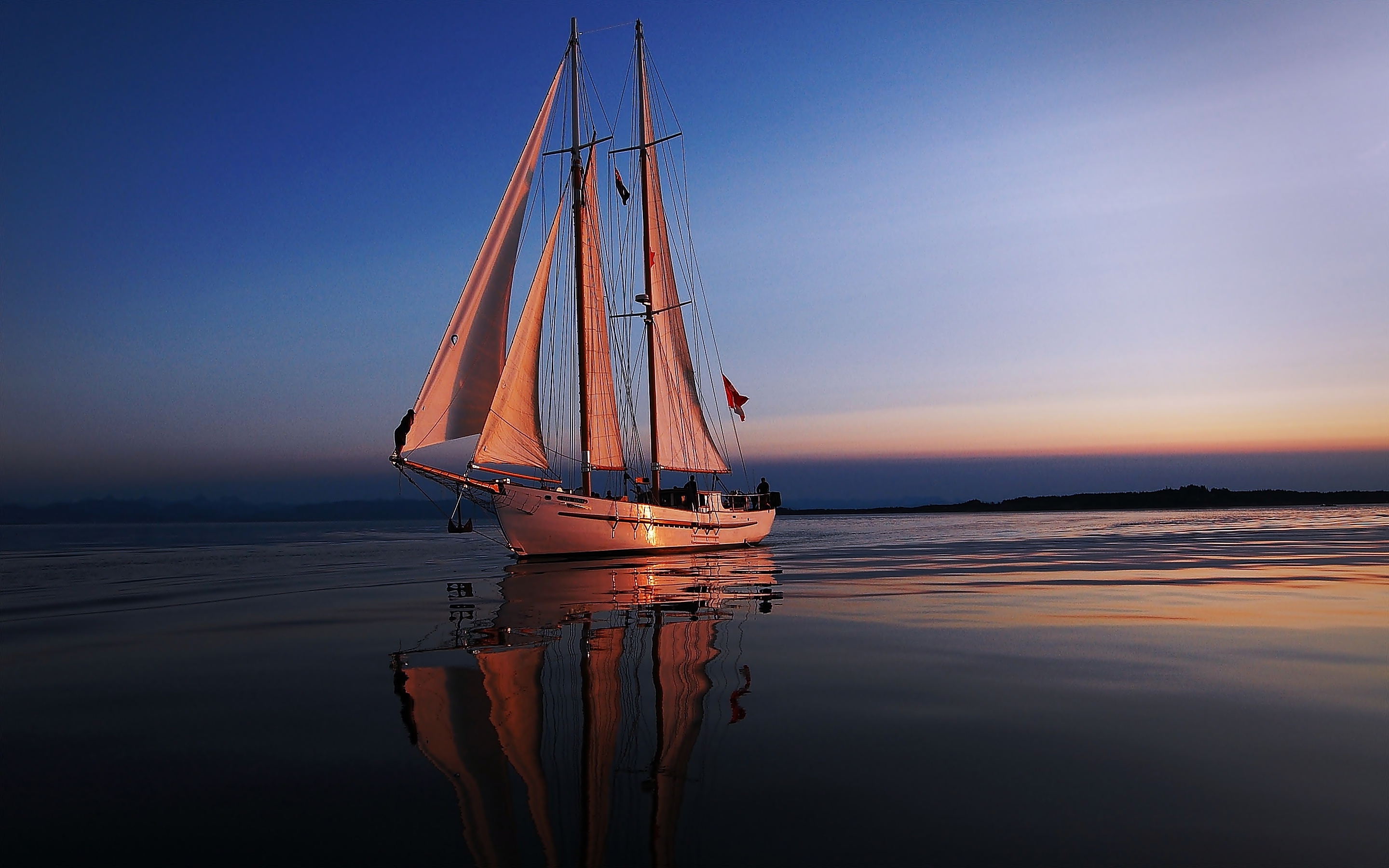 Sail Boat: A sailing ship, A sea-going vessel, Sails mounted on masts. 2880x1800 HD Wallpaper.