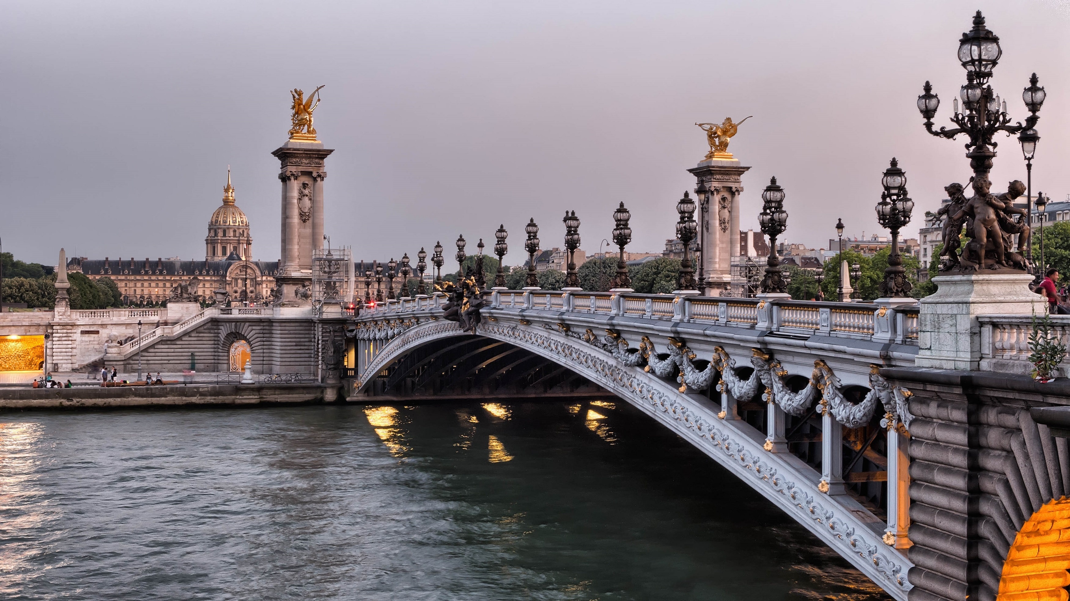The Seine River, Parisian charm, Free image, Captivating peakpx photo, 3500x1970 HD Desktop