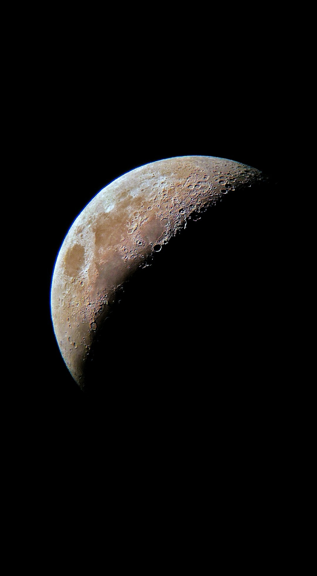 Moon: Nightfall, Lunar phase, Last quarter. 1080x1960 HD Wallpaper.