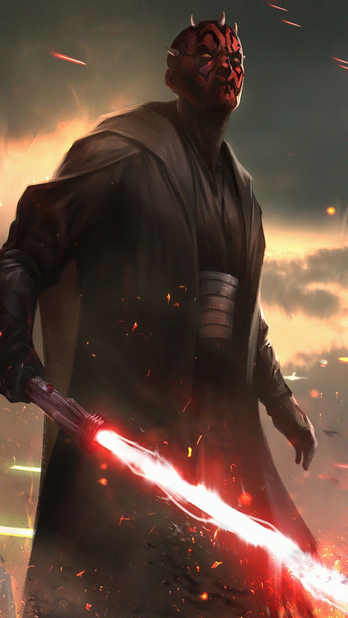 Sith: Darth Maul, A deadly, agile Lord trained by the evil Darth Sidious. 1160x2050 HD Wallpaper.