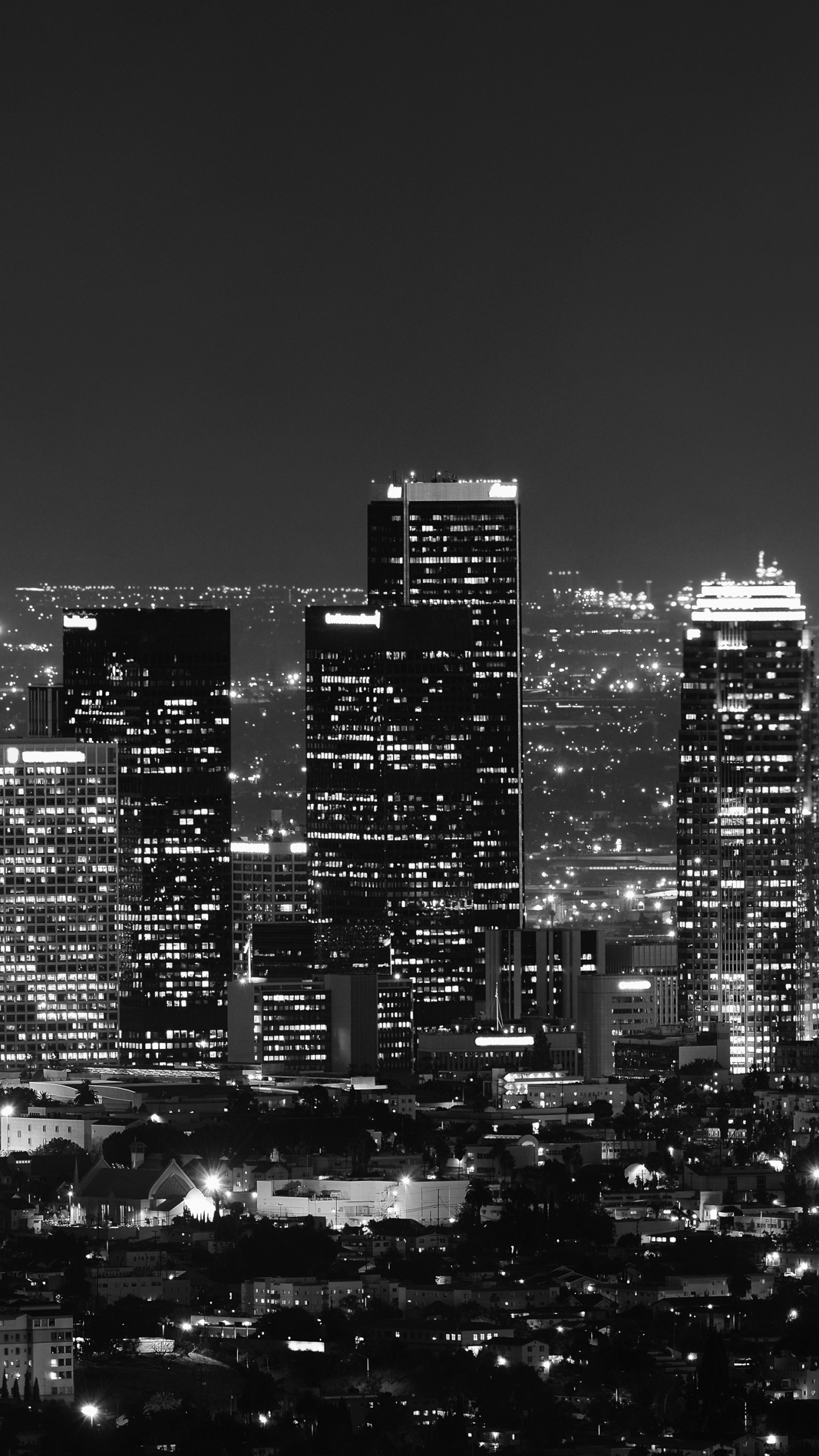 Los Angeles: Comprised of over 80 ethnically diverse and vibrant neighborhoods, making the identities of each neighborhood special, Black-and-white. 1440x2560 HD Wallpaper.