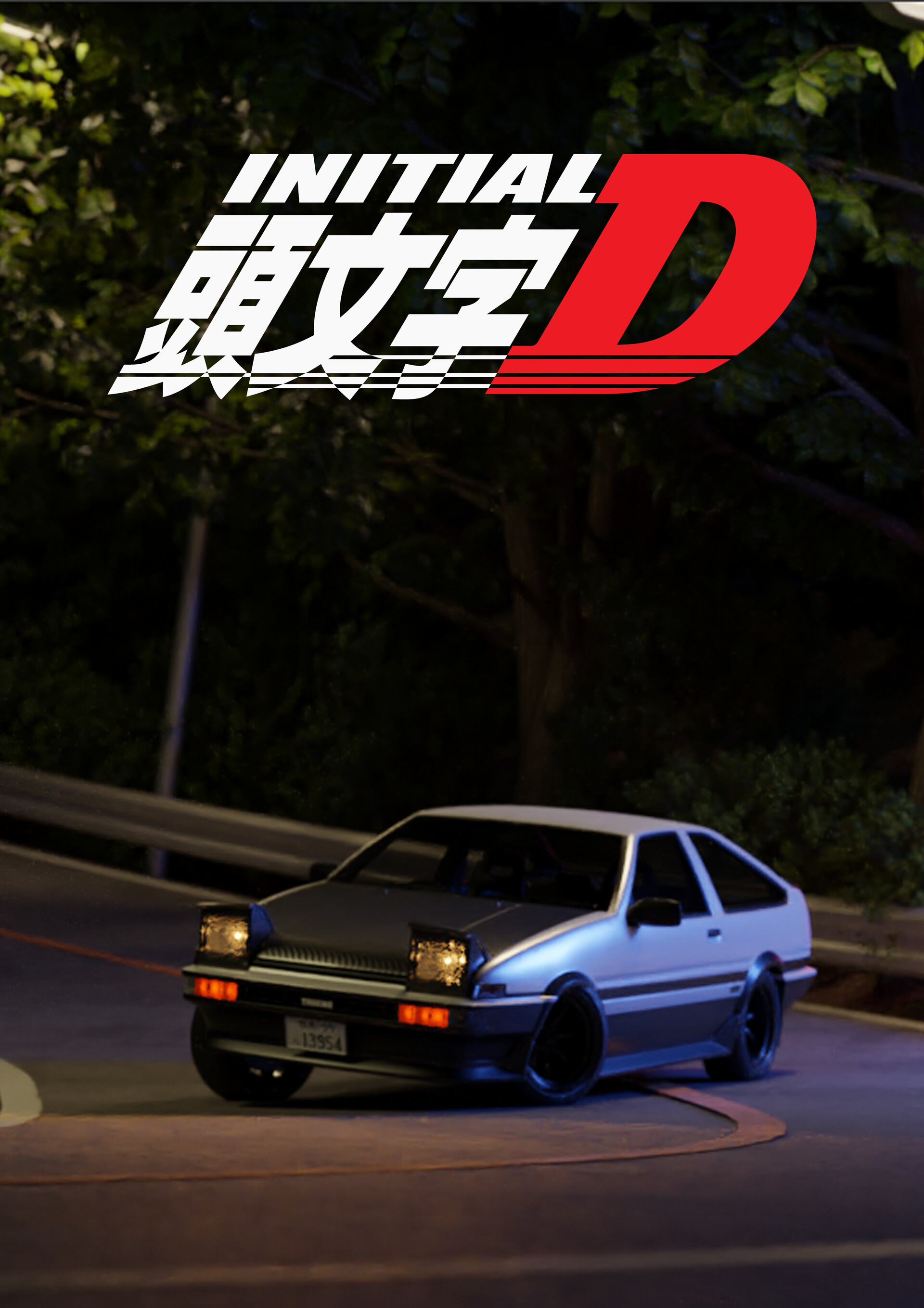 Initial D Anime, 3D animation, Creative artwork, Graphic excellence, 1920x2720 HD Phone