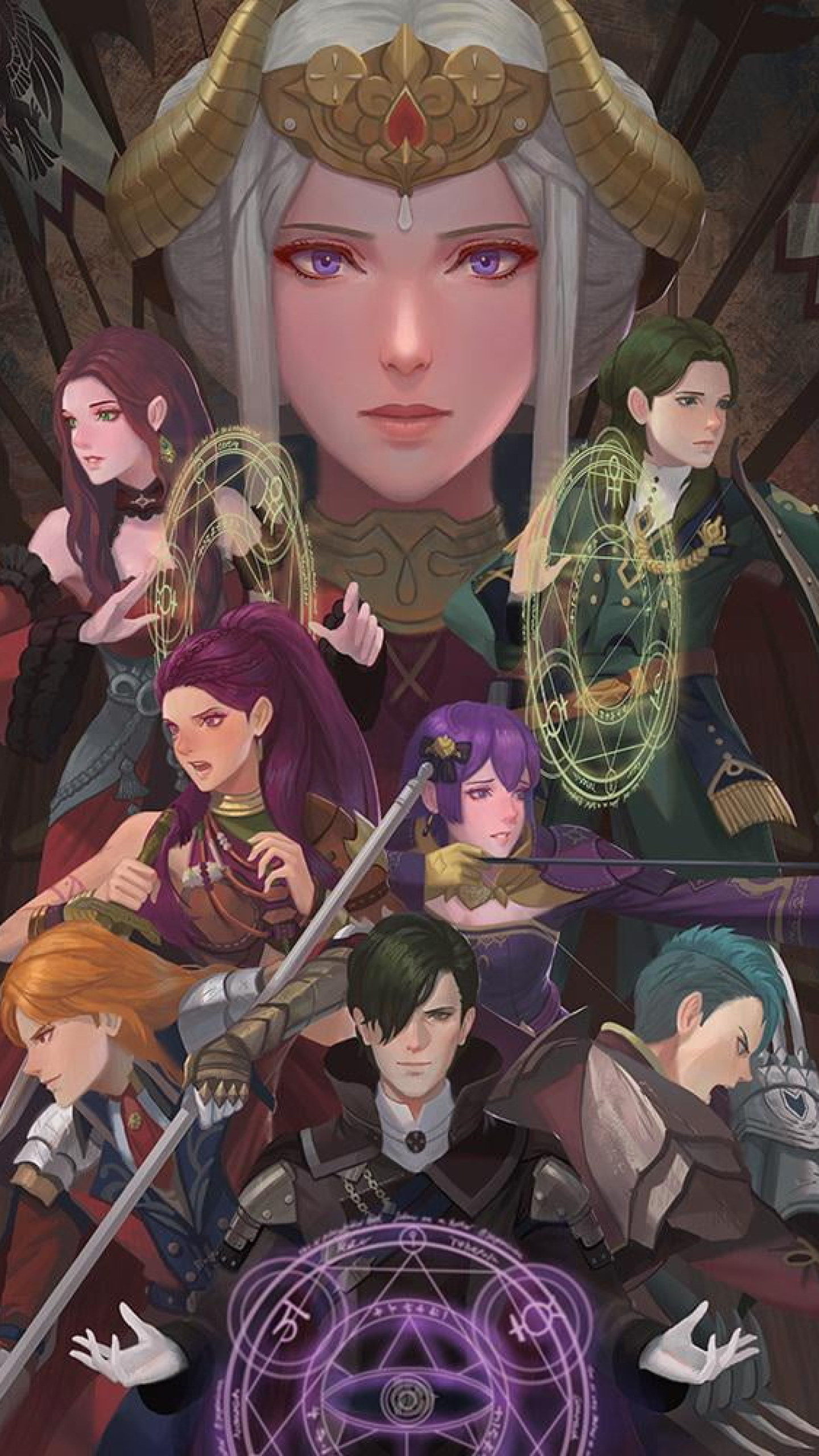 Fire Emblem Three Houses, Unique wallpaper design, Memorable video game characters, Intriguing storyline, 1440x2560 HD Phone