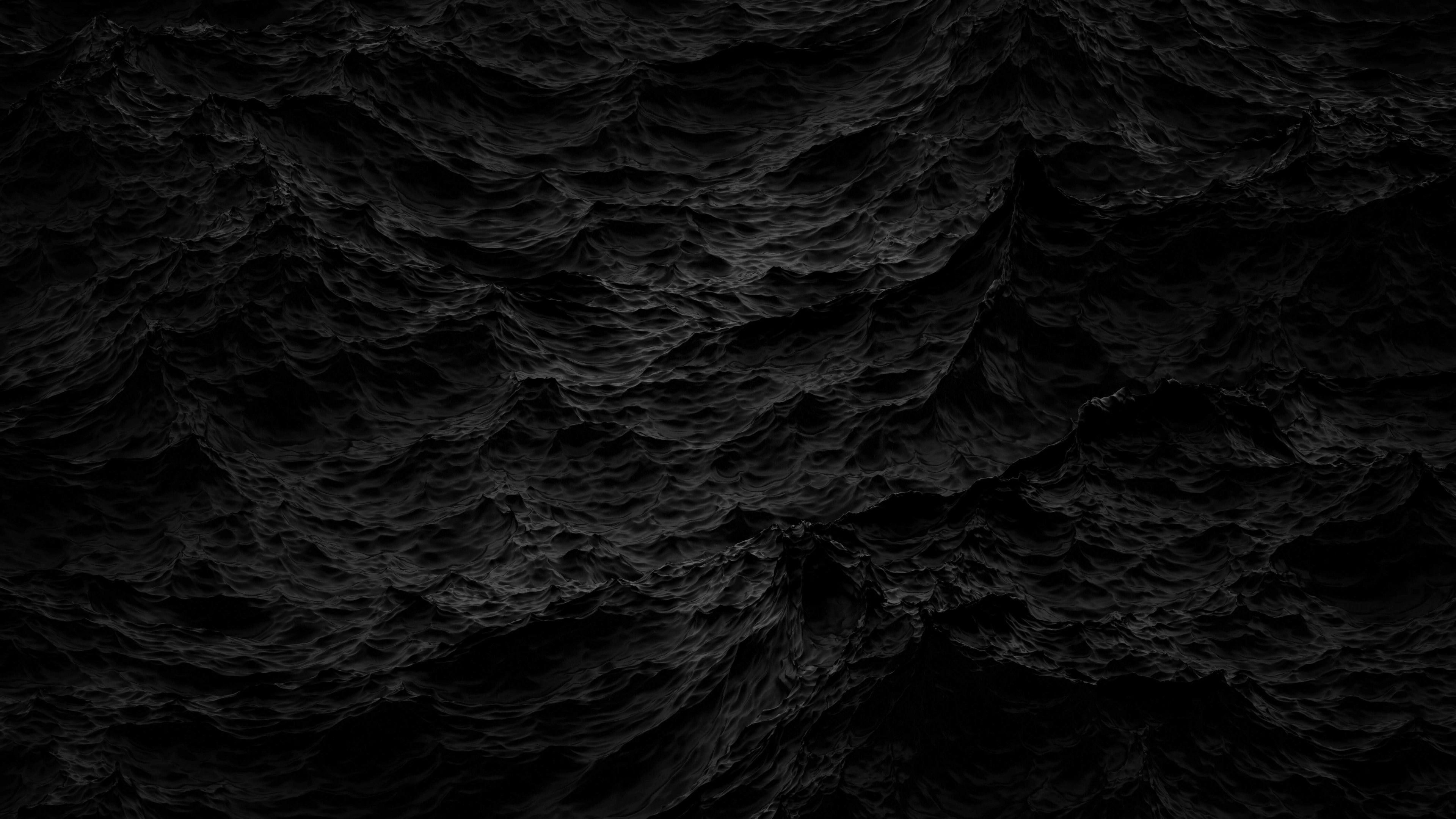 Matte Black, Wave wallpapers, Black wave, Free top, 3840x2160 4K Desktop