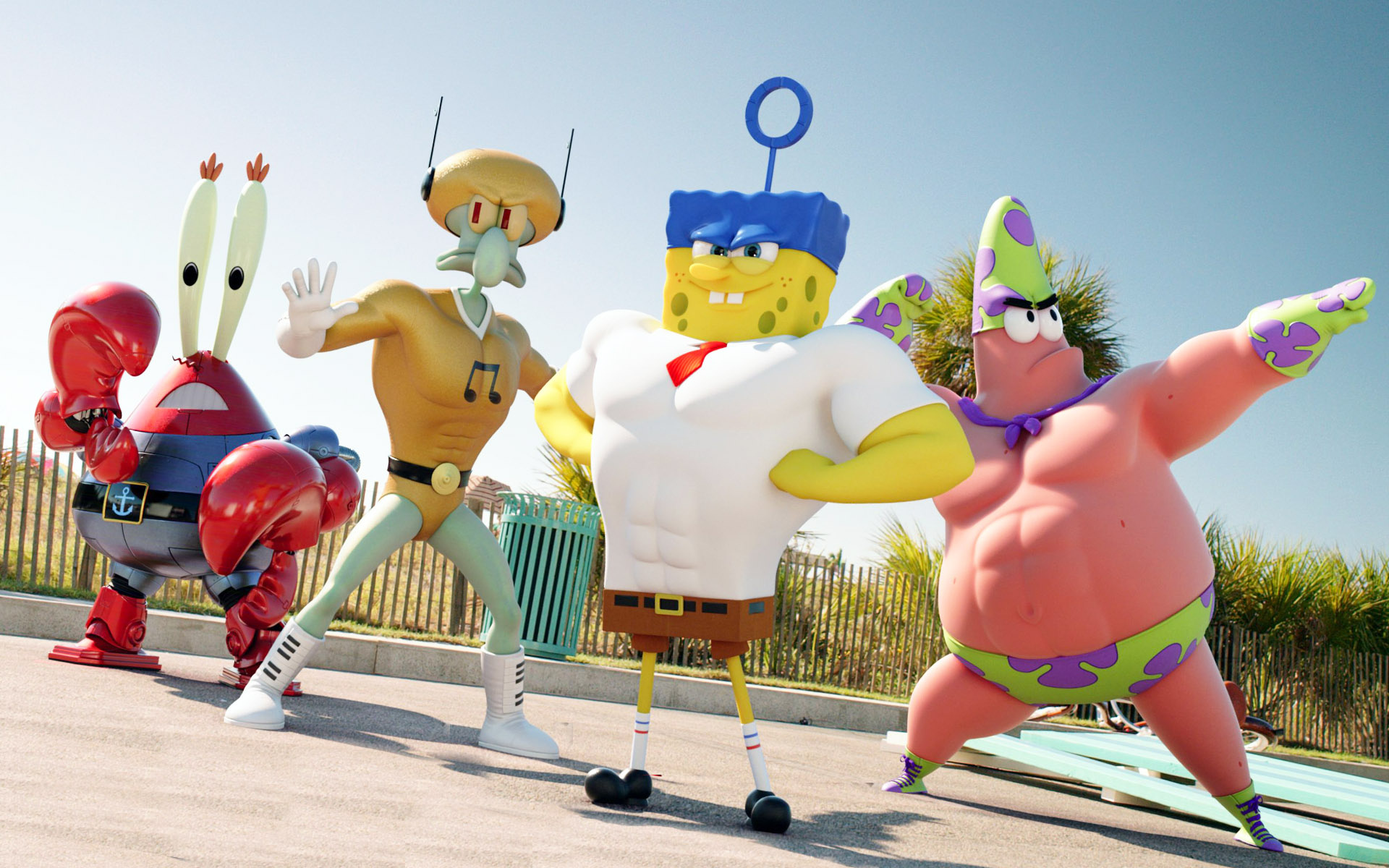 SpongeBob, Patrick, Squidward, and Mr. Krabs, Vibrant wallpaper, Cartoon characters, 1920x1200 HD Desktop