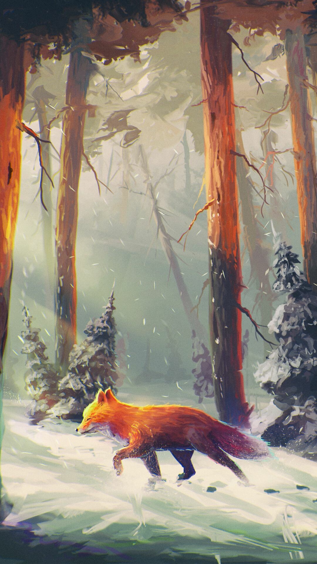 Fox: It has a year-round red coat that is typically much more striking during the winter months. 1080x1920 Full HD Background.