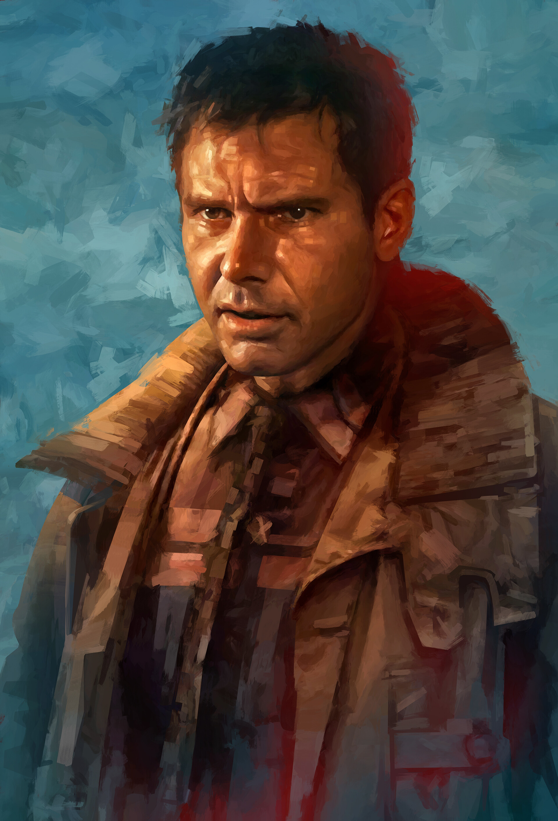 Rick Deckard, Blade Runner, Movie character, Artstation portfolio, 1920x2830 HD Phone