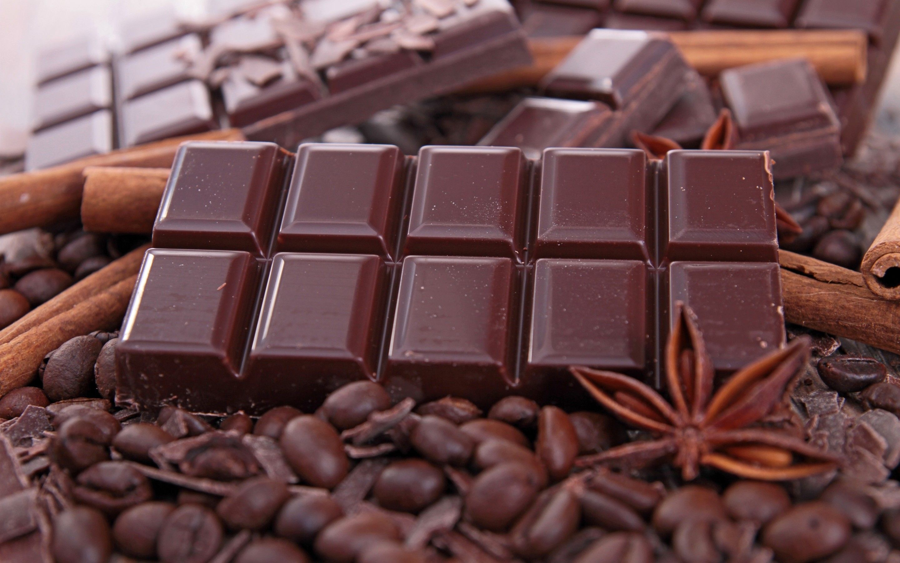 Chocolate: A popular confectionery made from cocoa solids, cocoa butter, and sugar. 2880x1800 HD Background.