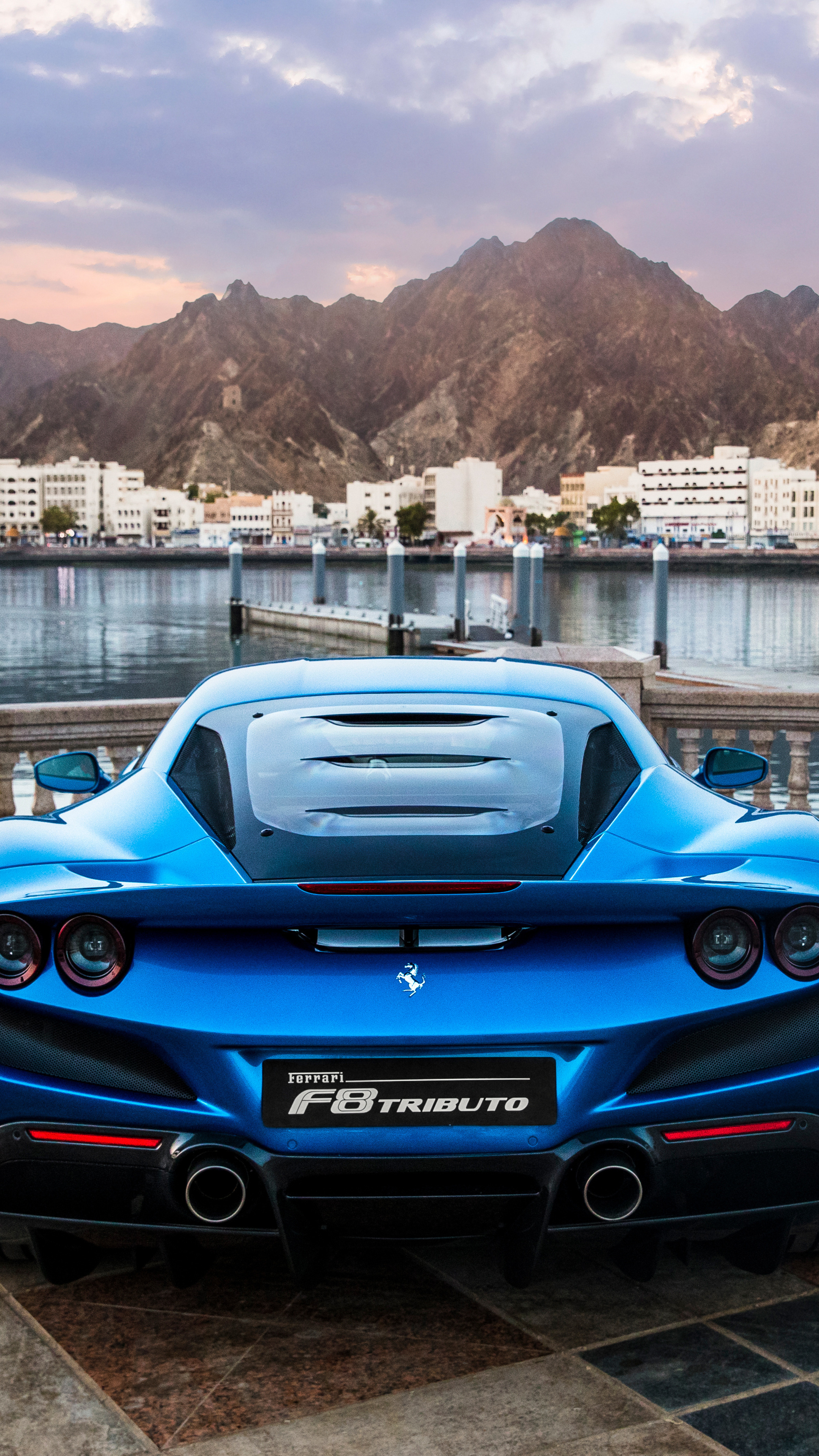 Ferrari F8, Blue beauty, Sony Xperia X, HD wallpapers, 2160x3840 4K Phone