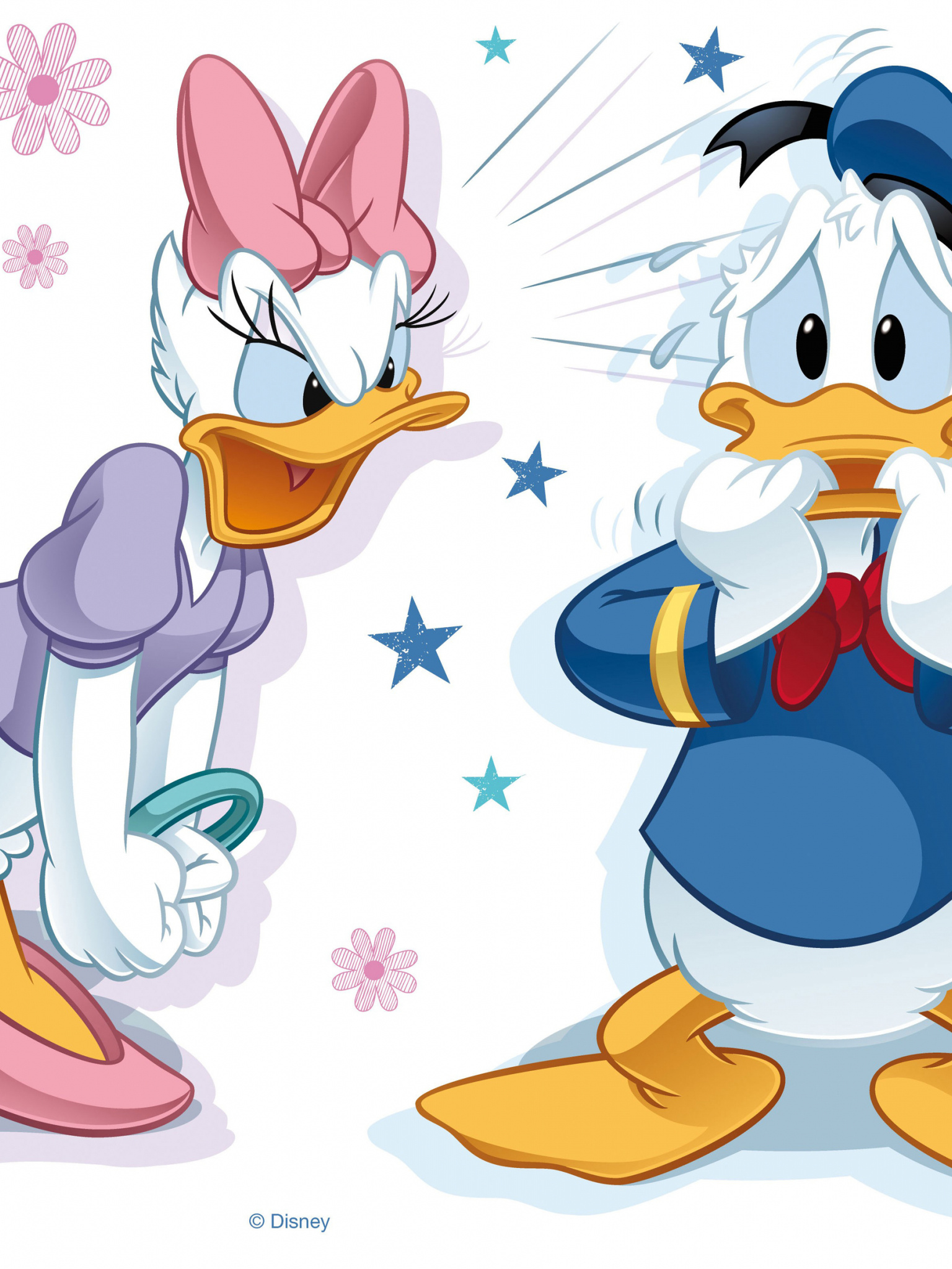 Donald Duck: Daisy, Disney cartoon, Animation. 1540x2050 HD Background.