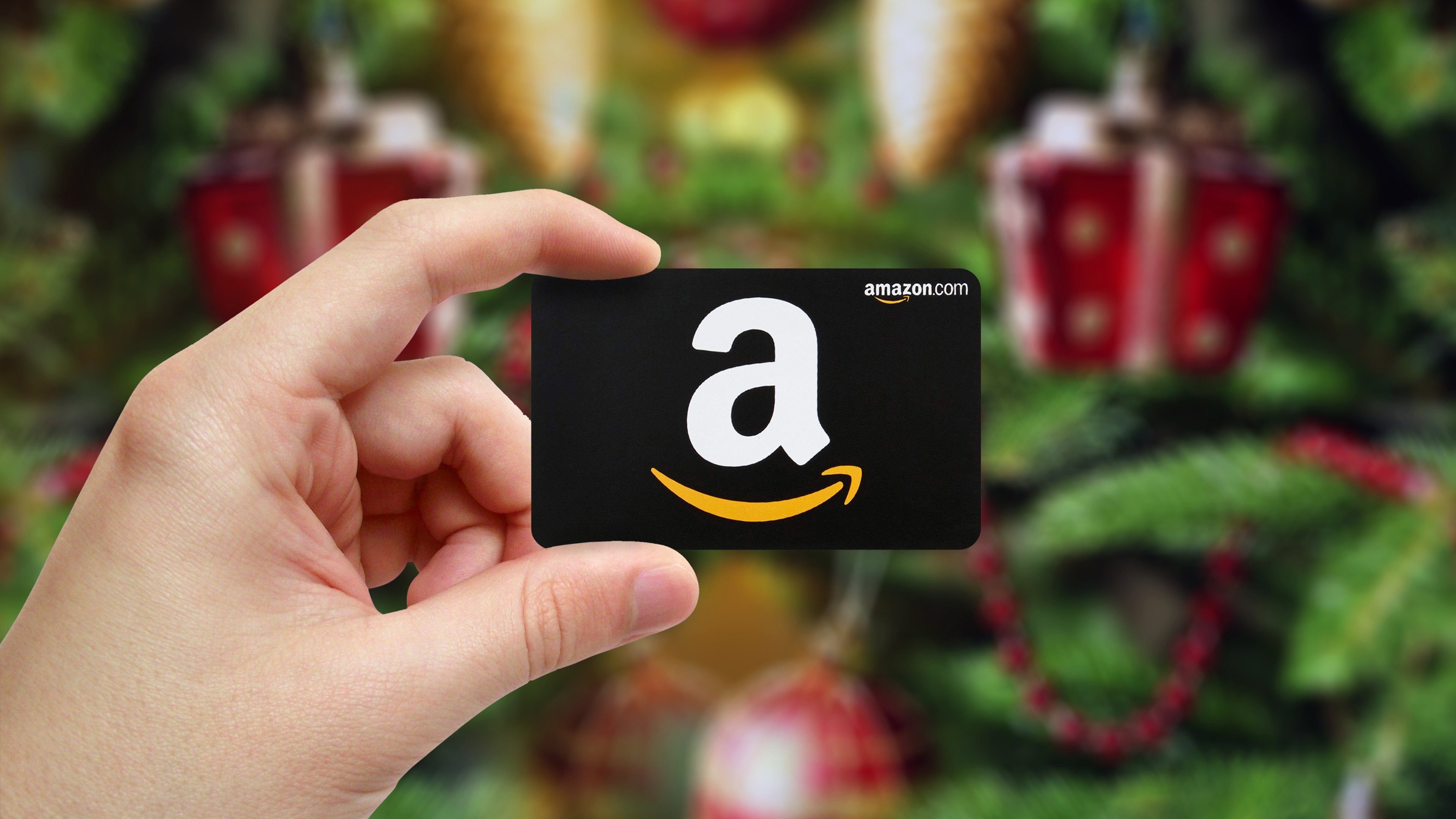 Amazon: Largest e-commerce company gift card, An online marketplace. 3840x2160 4K Background.