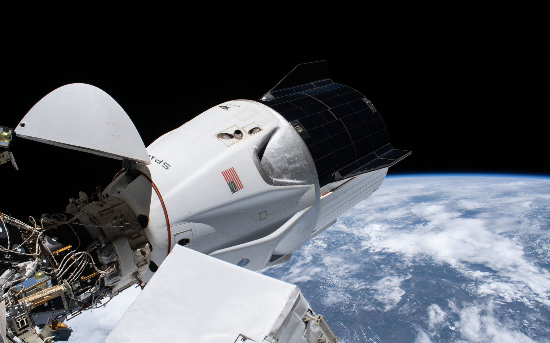 Spacecraft: SpaceX Crew-1, NASA, USCV-1, Crew Dragon Resilience. 1920x1200 HD Wallpaper.
