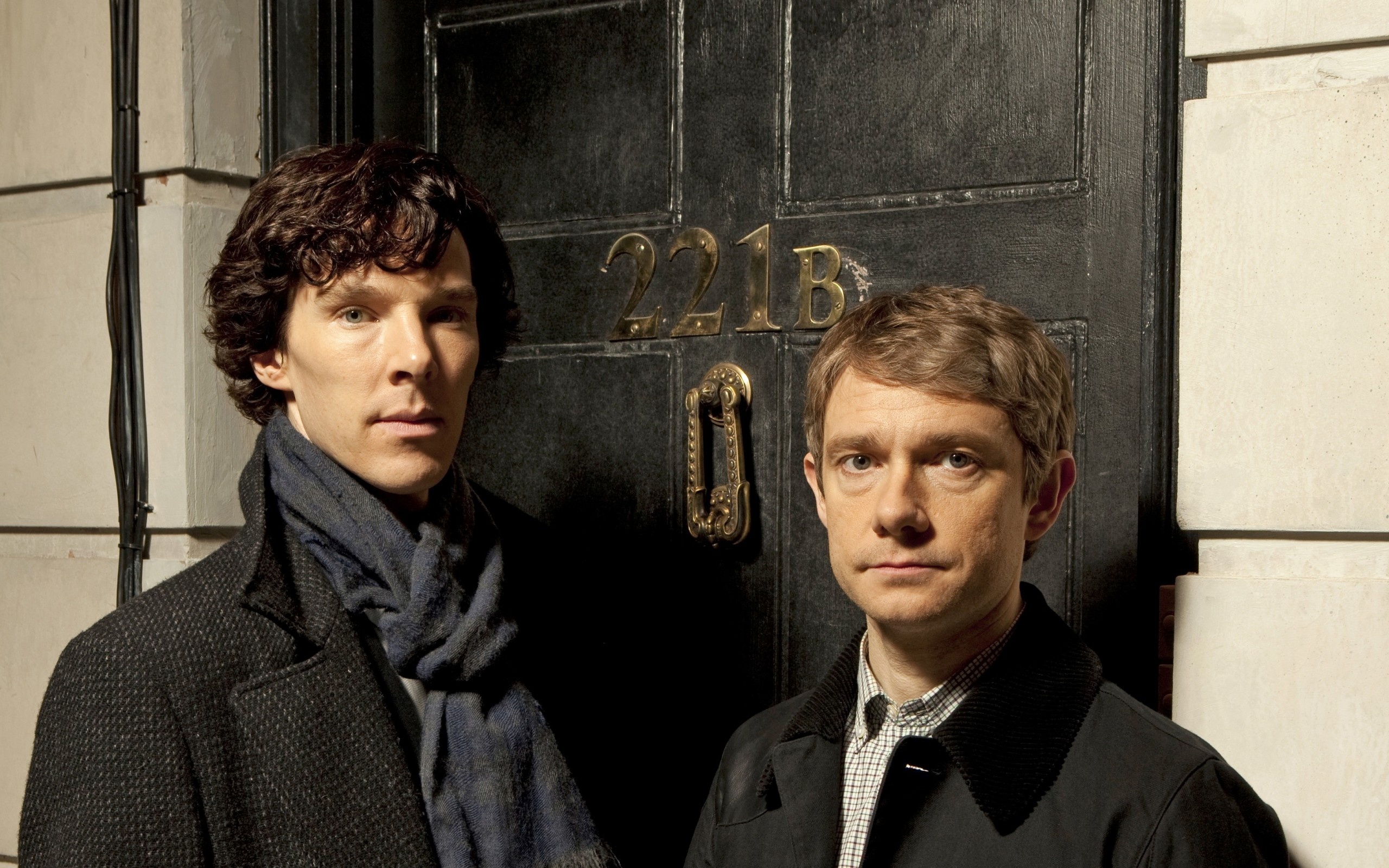 Martin Freeman, Male actor, Sherlock Holmes, Benedict Cumberbatch, 2560x1600 HD Desktop