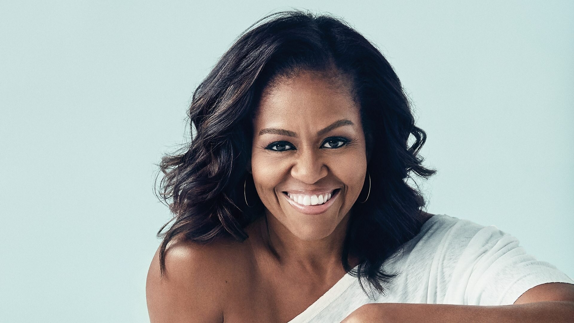 Michelle Obama: Campaigned in support of former first lady, senator and secretary of state Hillary Clinton, 2016. 1920x1080 Full HD Background.