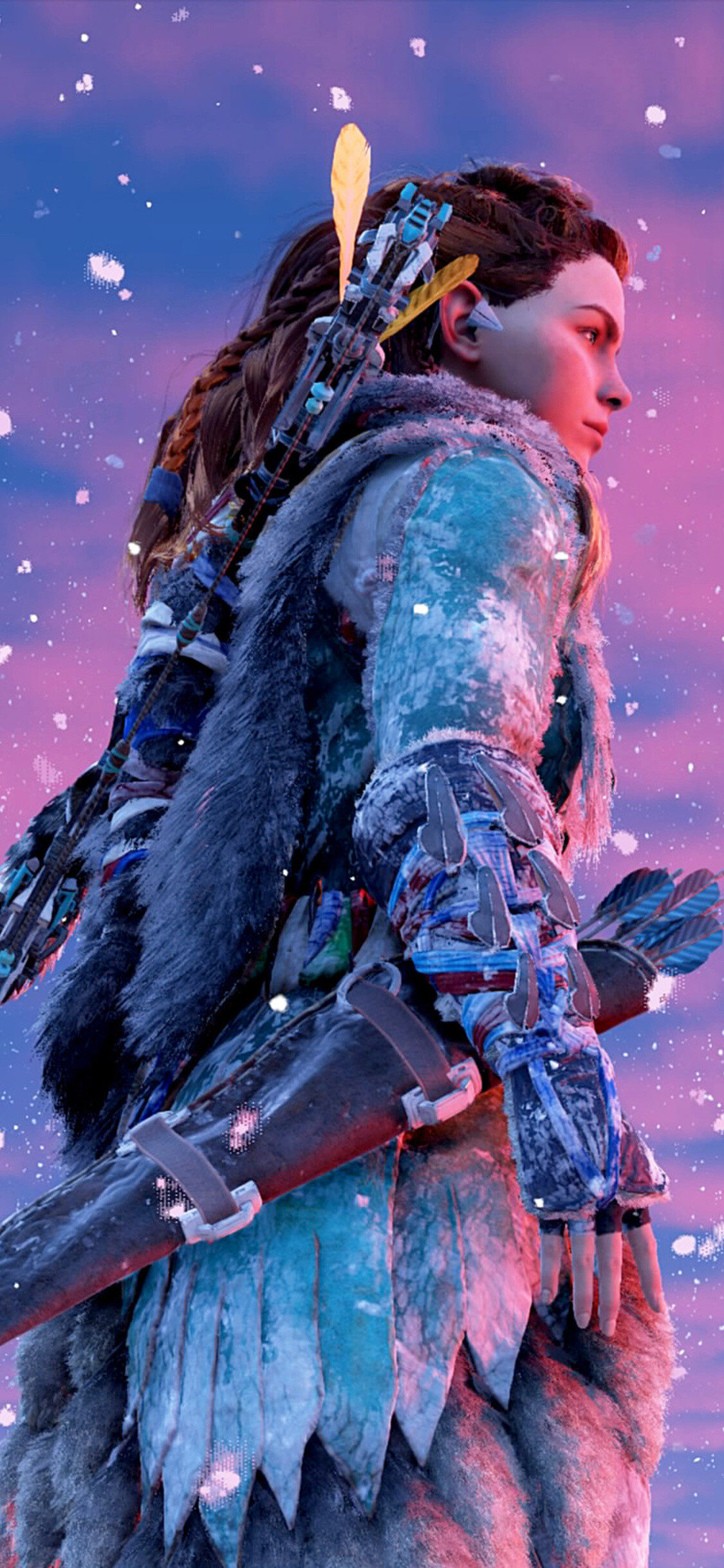 Horizon Zero Dawn: Aloy, The charming protagonist of the acclaimed post-apocalyptic adventure games. 1130x2440 HD Wallpaper.