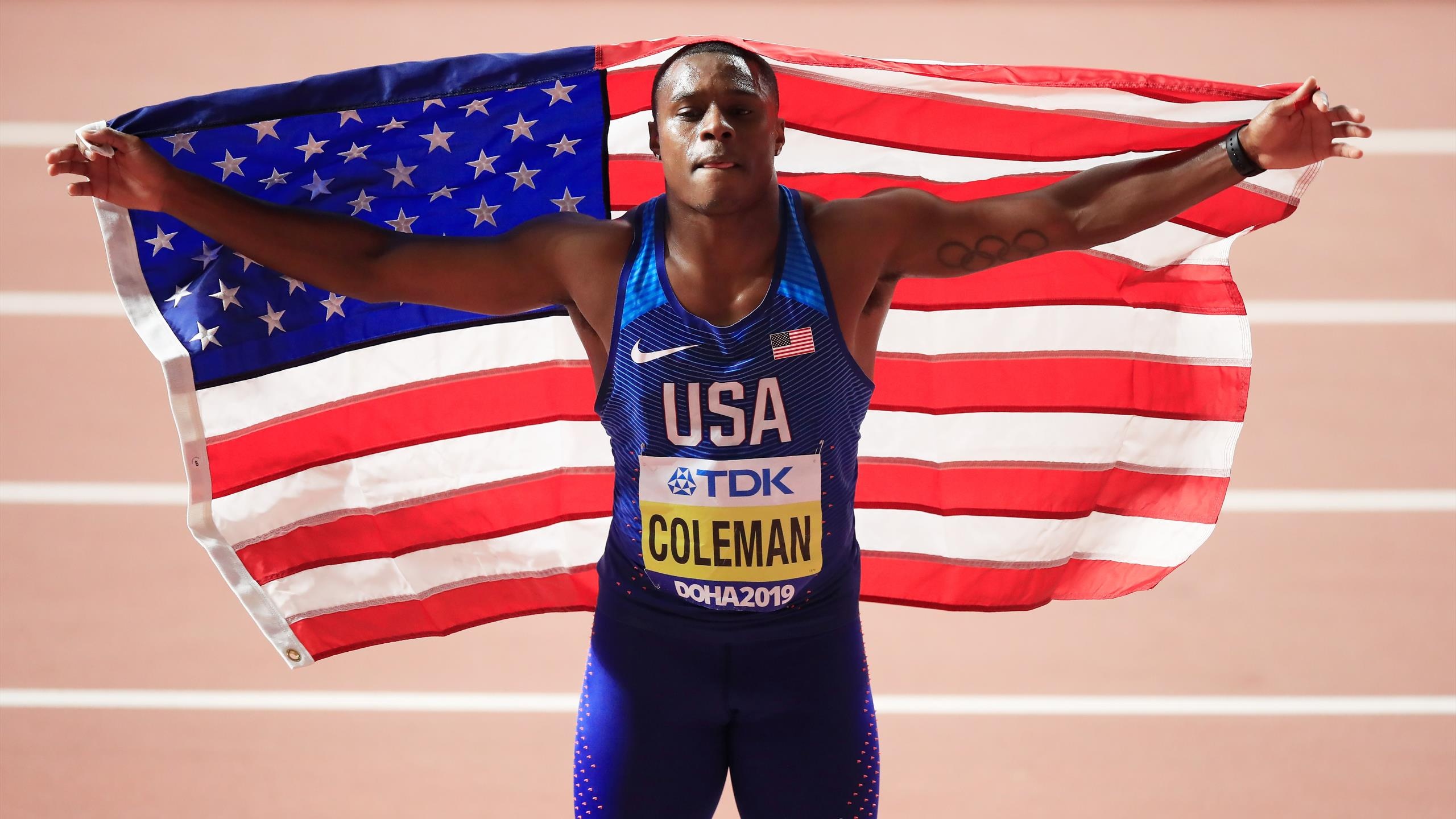 Christian Coleman, Victorious 100m sprint, World Athletics Championship, 2560x1440 HD Desktop