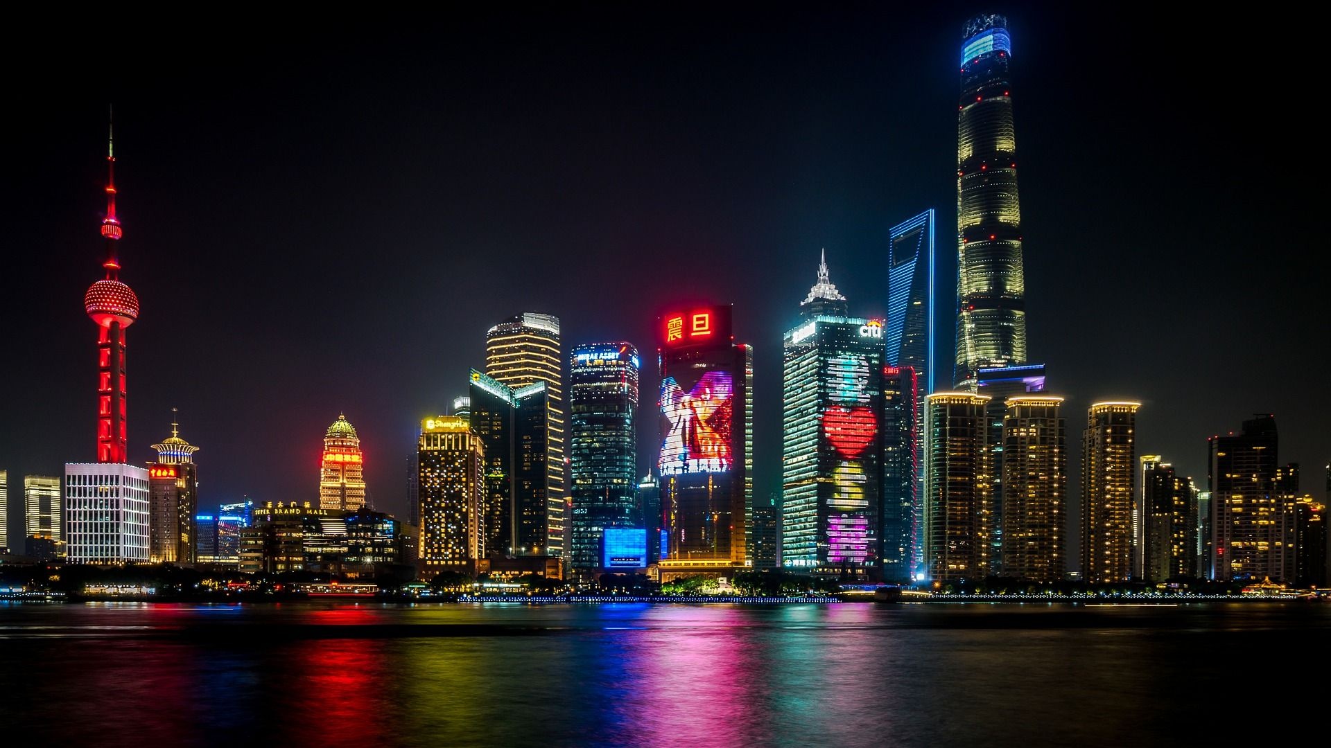 Shanghai World Financial Center, 4K wallpapers, HD backgrounds, Shanghai, 1920x1080 Full HD Desktop