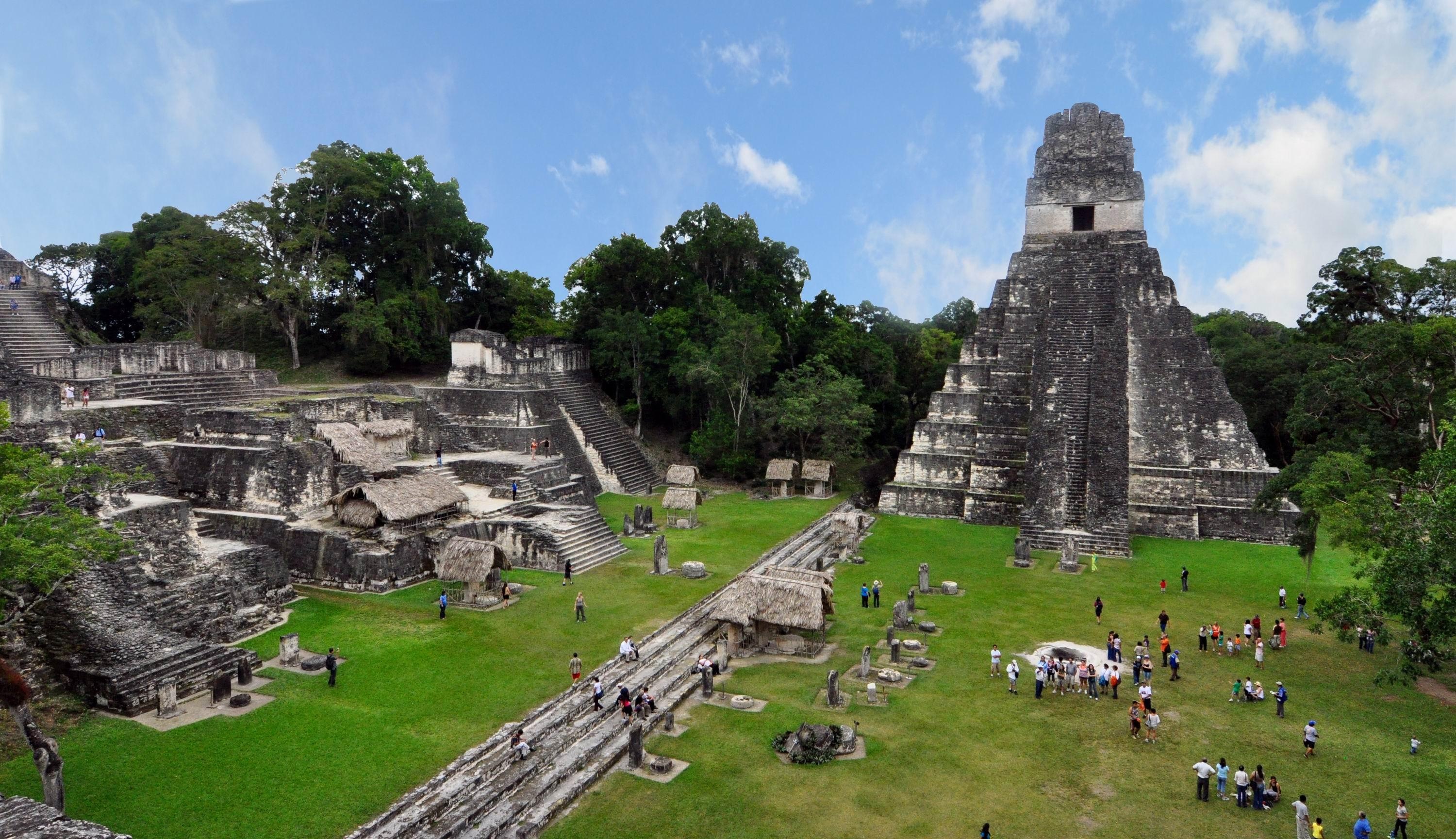 Tikal National Park, Serene wallpapers, Mysterious ruins, Ryan Anderson's collection, 3000x1730 HD Desktop