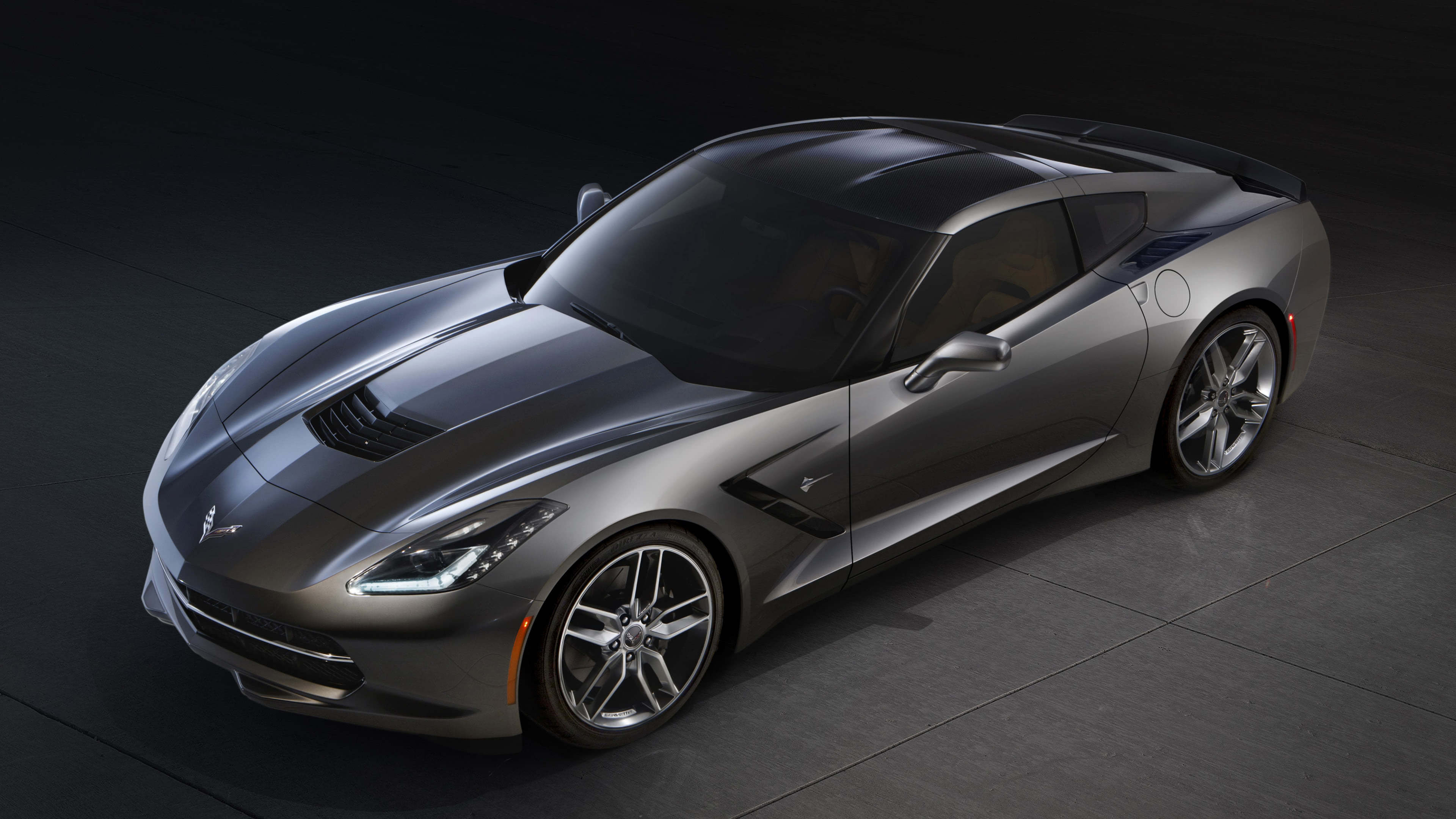 Corvette: Chevrolet Stingray C7, A turbocharged version of the ZR1 model, High-performance racing car. 3840x2160 4K Wallpaper.