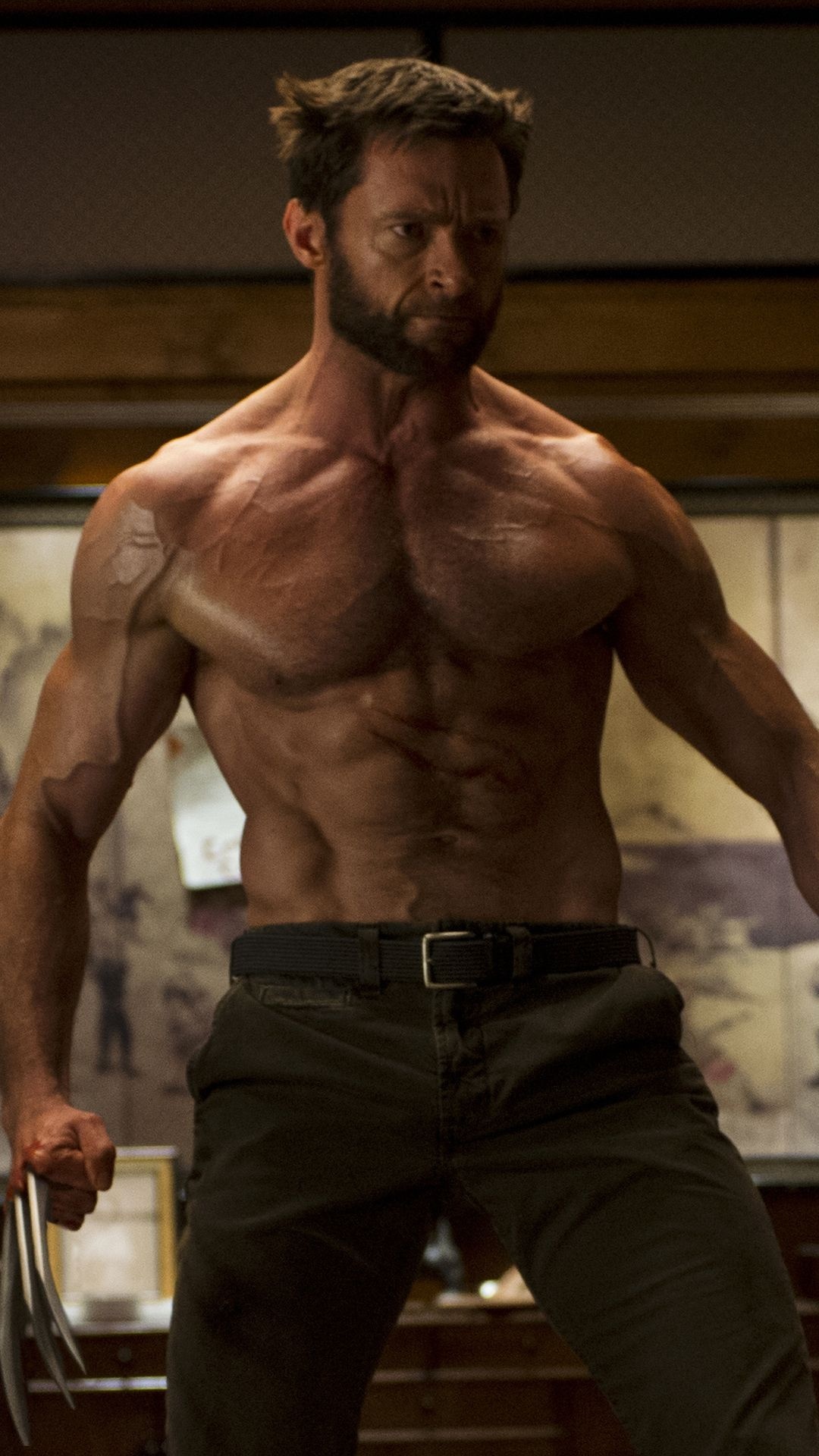 Hugh Jackman wallpapers, Iconic movie roles, Versatile actor, Hollywood star, 1080x1920 Full HD Handy