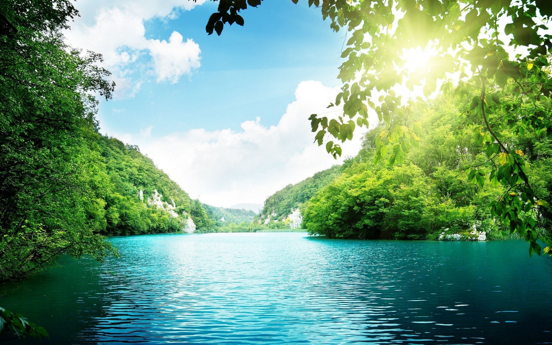 Green Lagoon, Refreshing waters, Serene beauty, Tranquil scenery, 1920x1200 HD Desktop