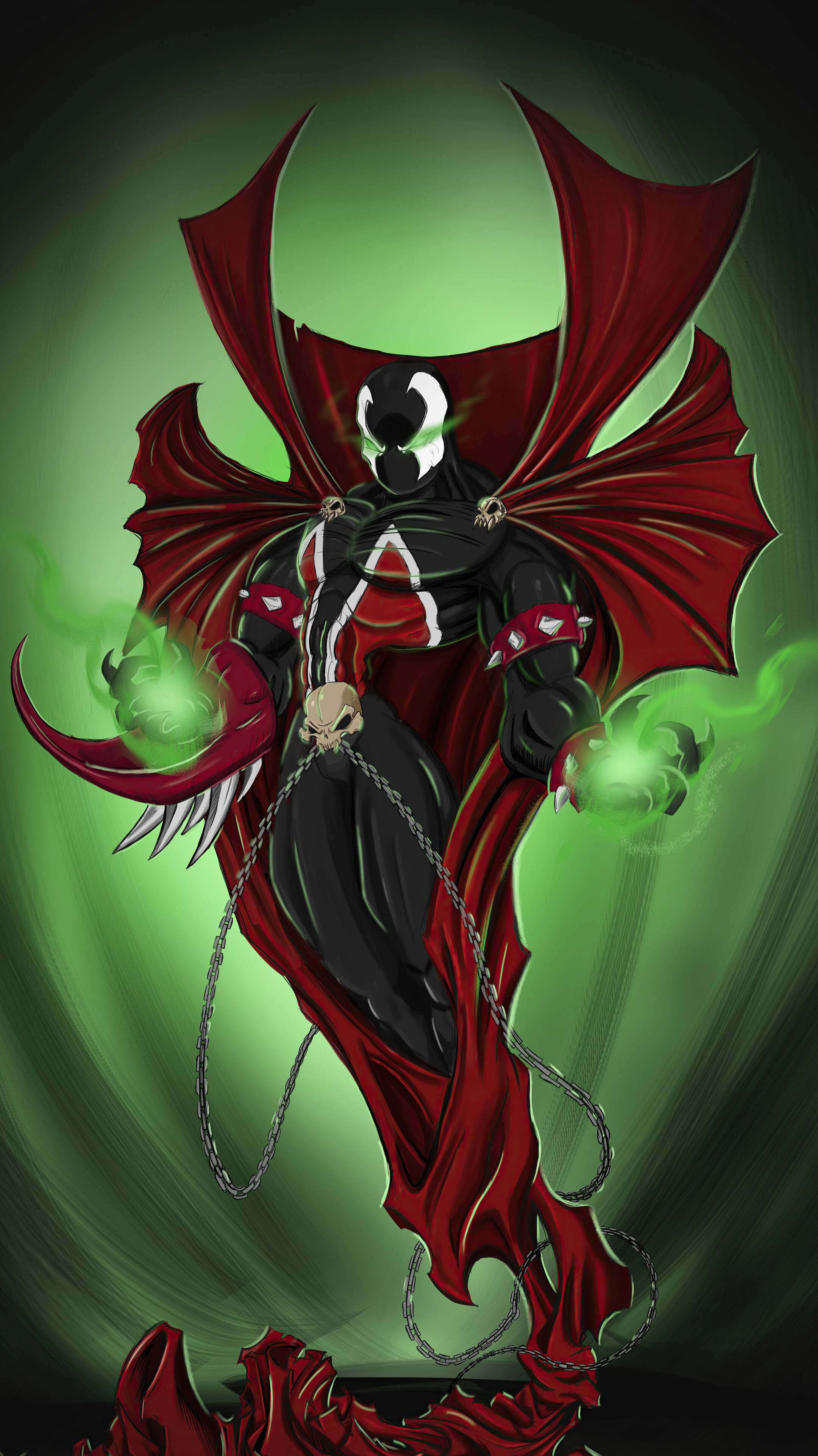 Hellspawn: A superhero/antihero appearing in a comic book of the same name published by American company Image Comics. 2160x3840 4K Wallpaper.