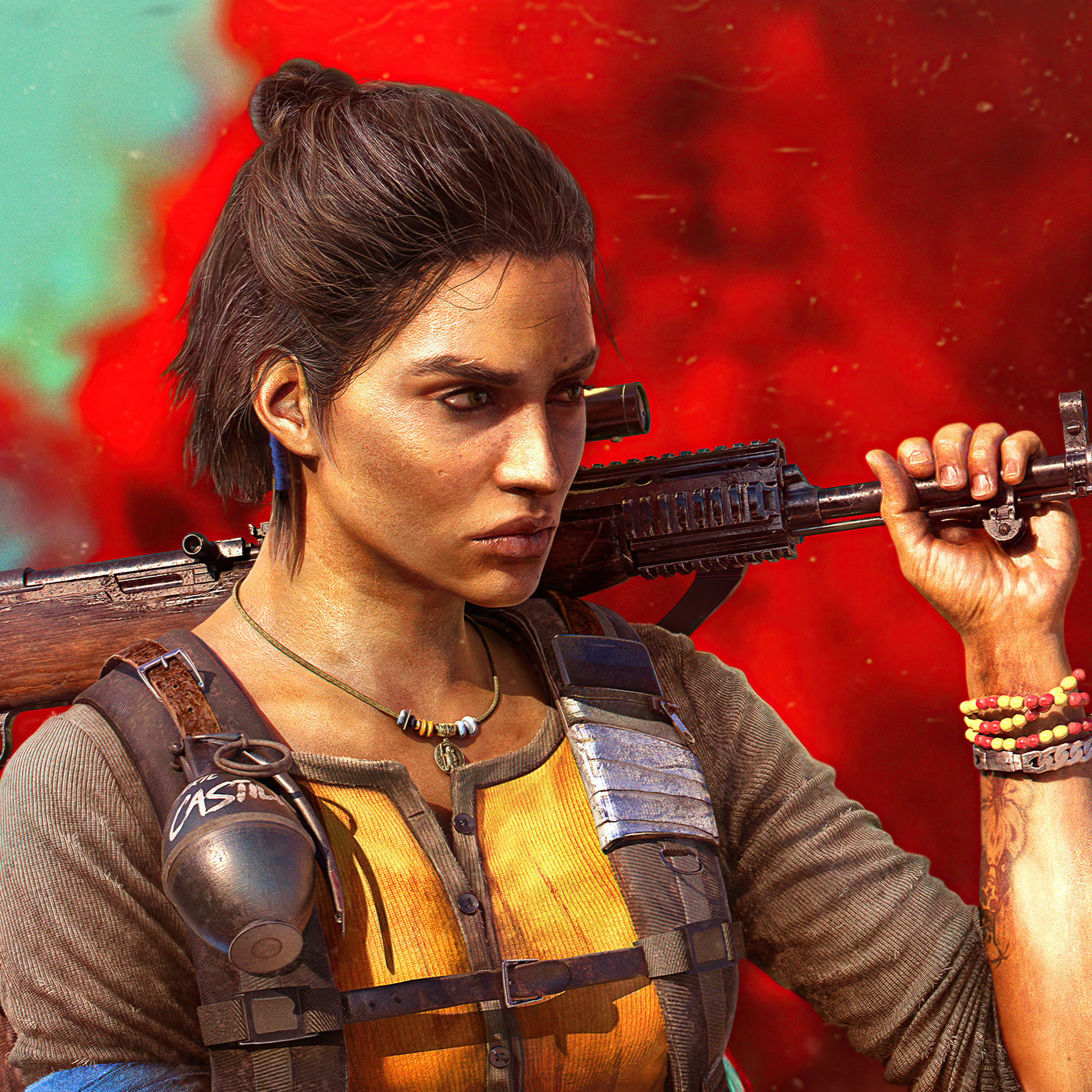 Far Cry 6, Dani Rojas female character, Striking visuals, Captivating presence, 2050x2050 HD Phone