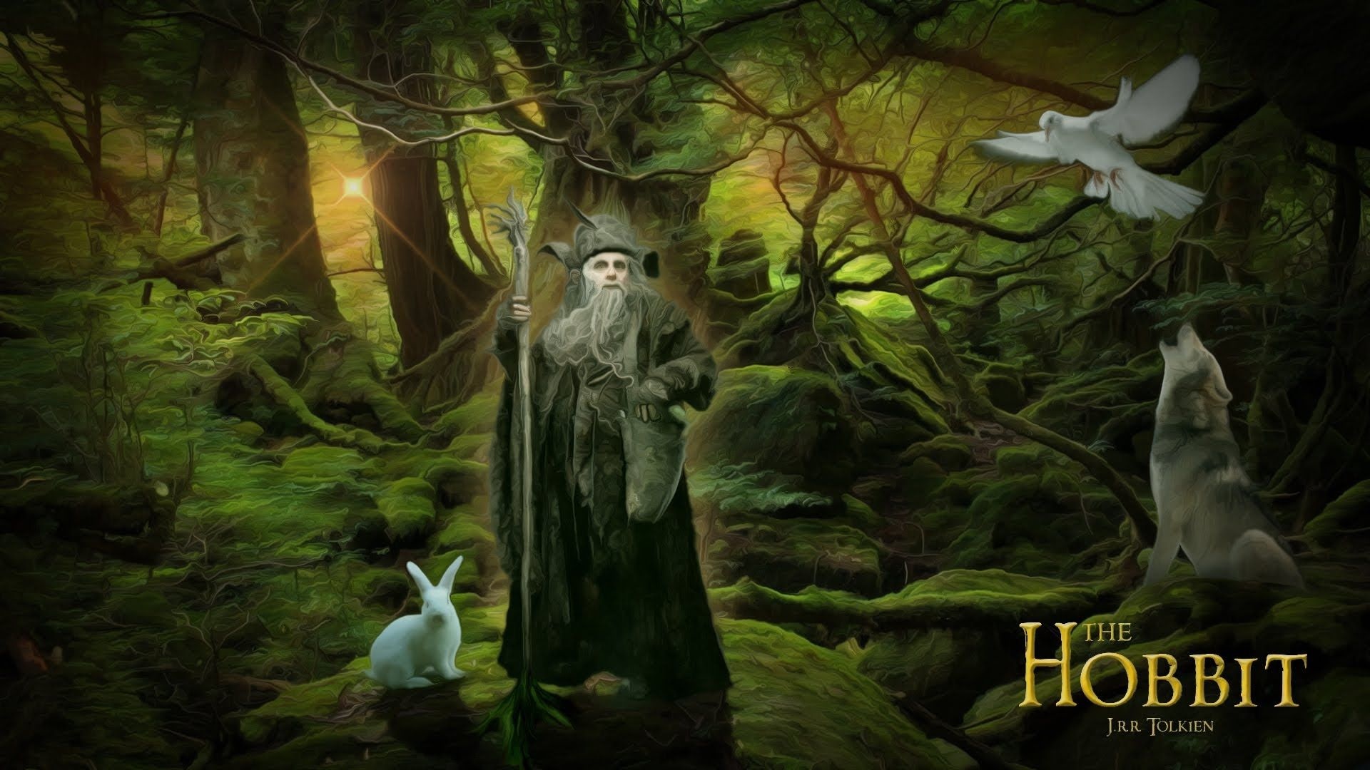 Speed art of Radagast the Brown, Artistic process, Fascinating and detailed, Magical character, 1920x1080 Full HD Desktop