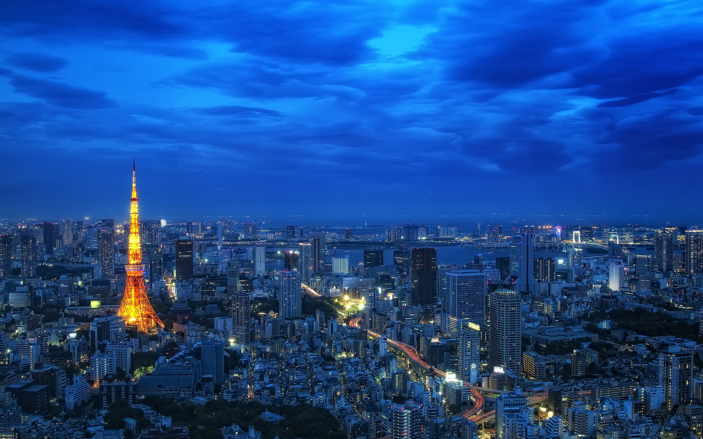 Tokyo Tower, Night view, Tokyo Japan, Captivating city lights, 2880x1800 HD Desktop