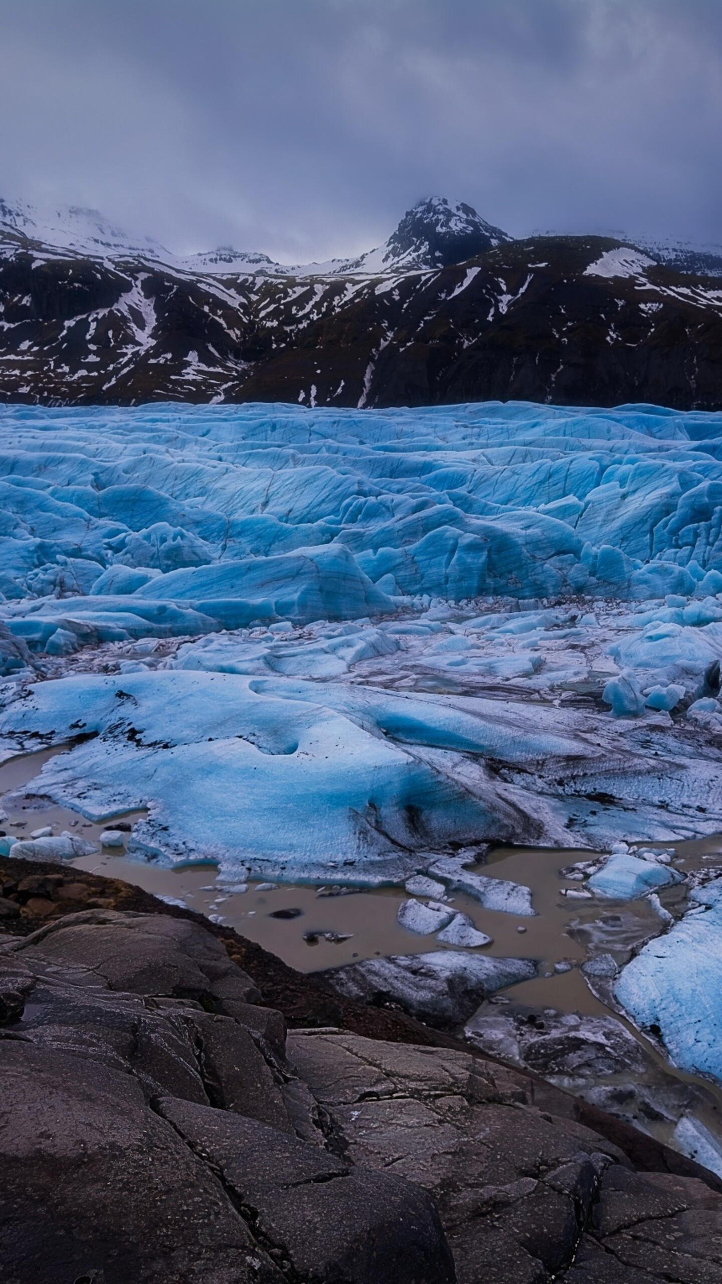Glacier: Iceland, Blue ice, The geological formation found in the polar regions. 1440x2560 HD Wallpaper.