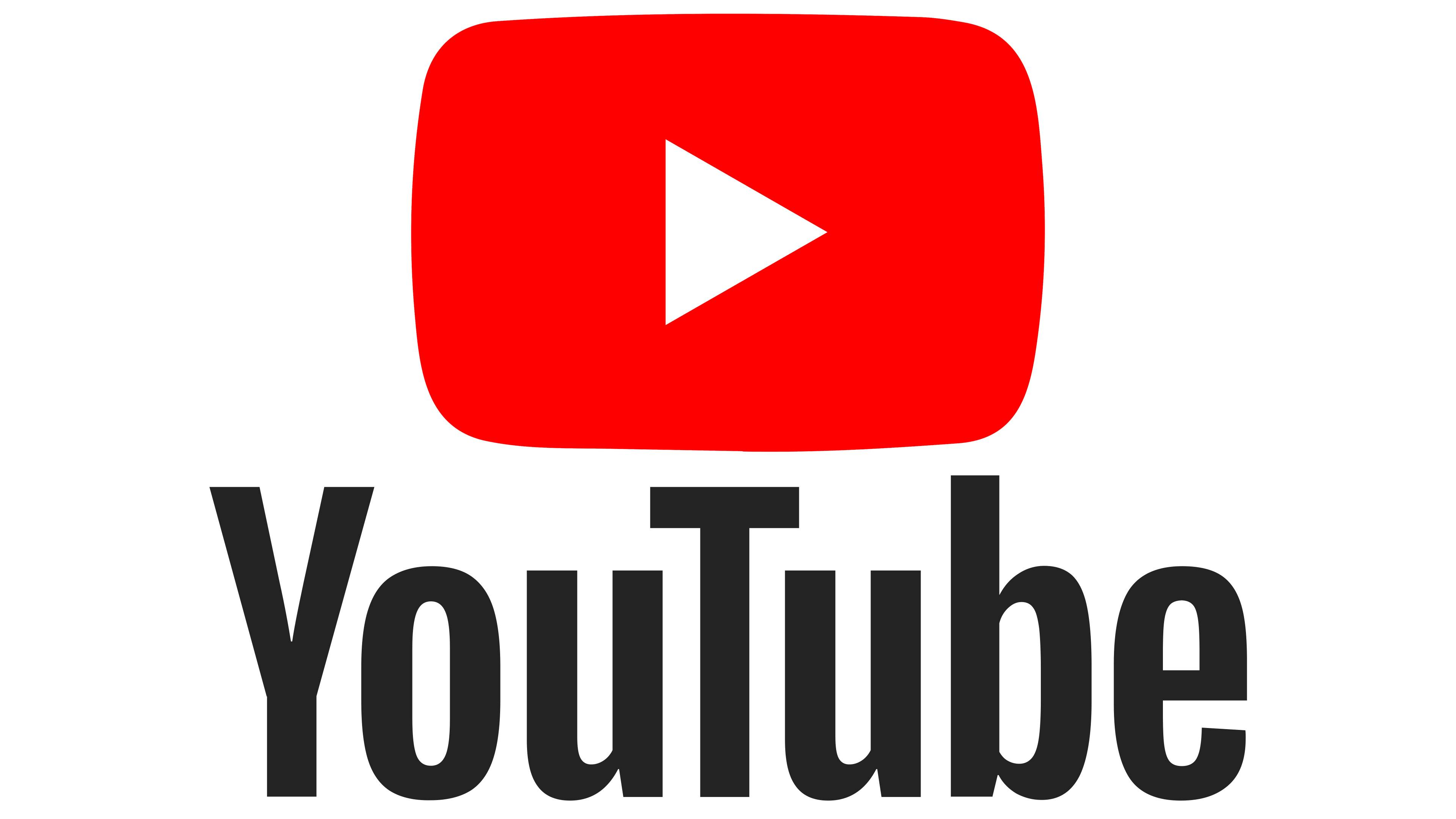 YouTube: The world’s top video hosting service, The iconic logo. 3840x2160 4K Wallpaper.