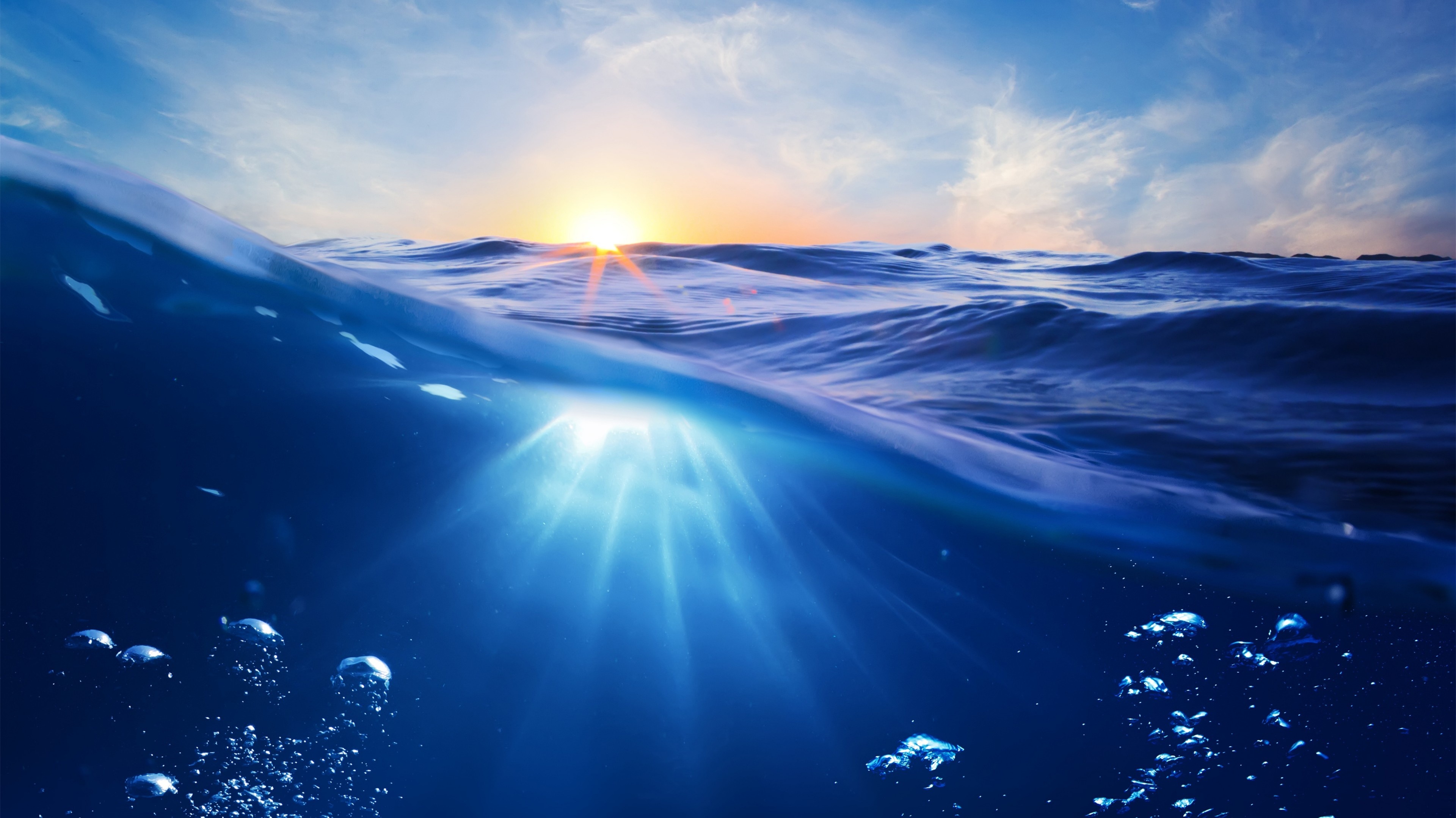 Water, Oceanic splendor, Underwater wonders, Sun-kissed paradise, 3840x2160 4K Desktop