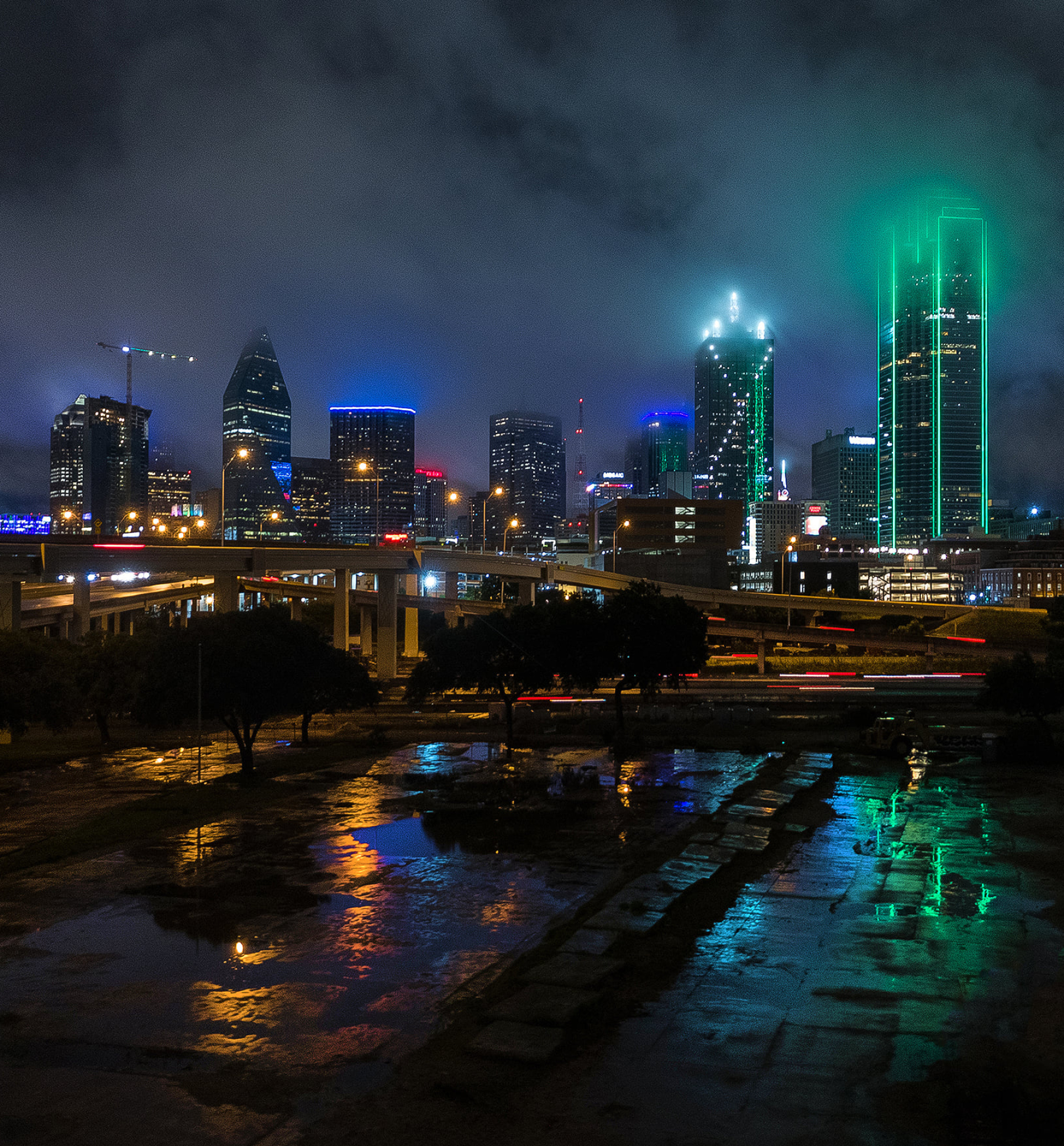 Dallas skyline, Travels, Night, Joseph Haubert photography, 1800x1940 HD Phone