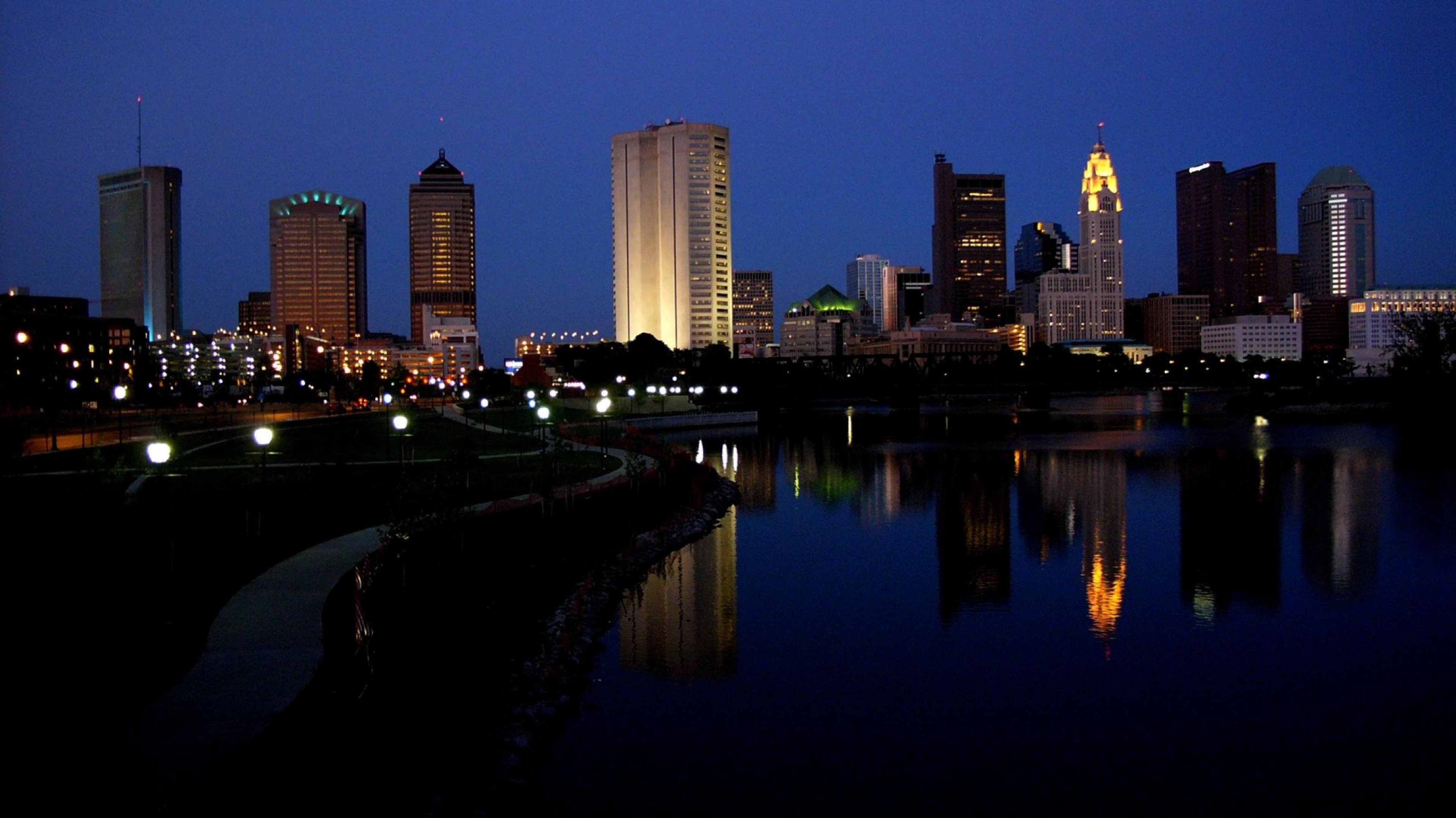 Columbus Ohio at night, HD wallpaper 4K ultra, HD wallpaper, Ohio travels, 3840x2160 4K Desktop