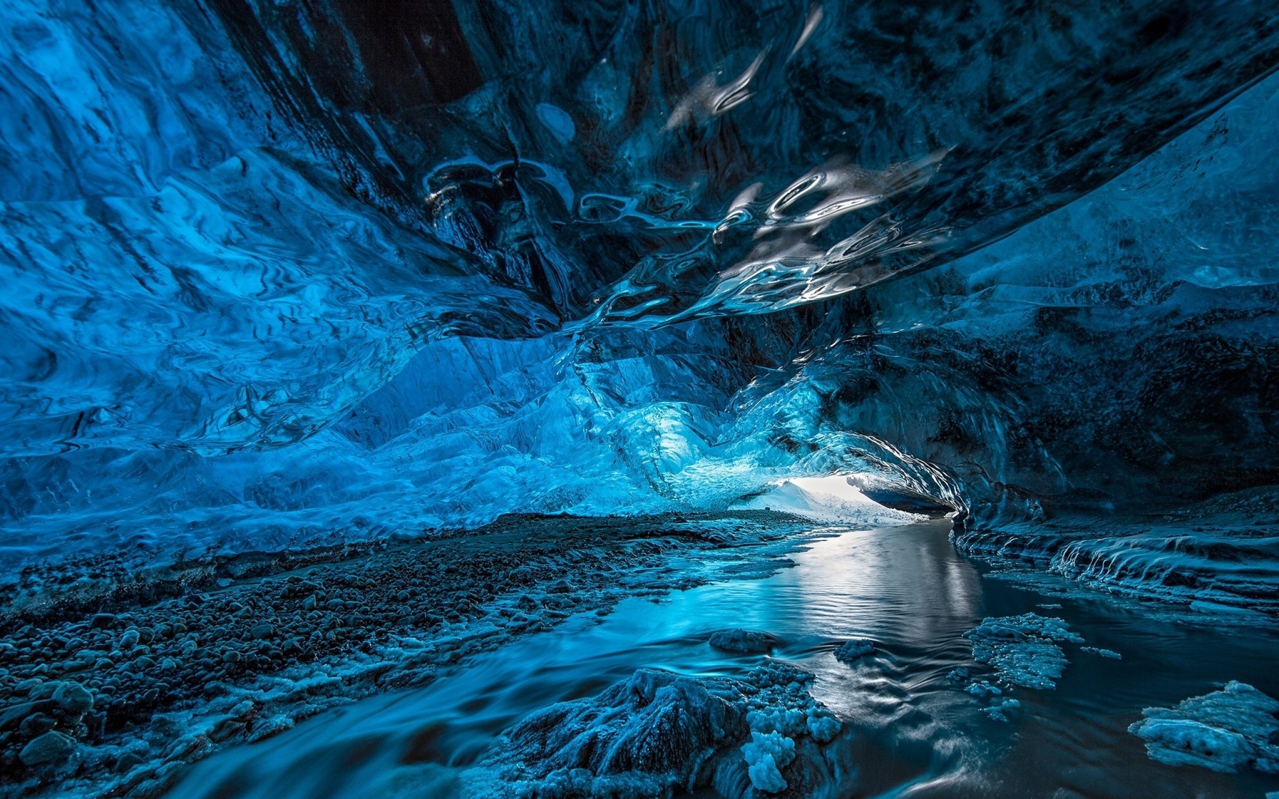 Ice Cave, Frozen cocoon, Captivating ice sculptures, Nature's icy masterpiece, 2560x1600 HD Desktop